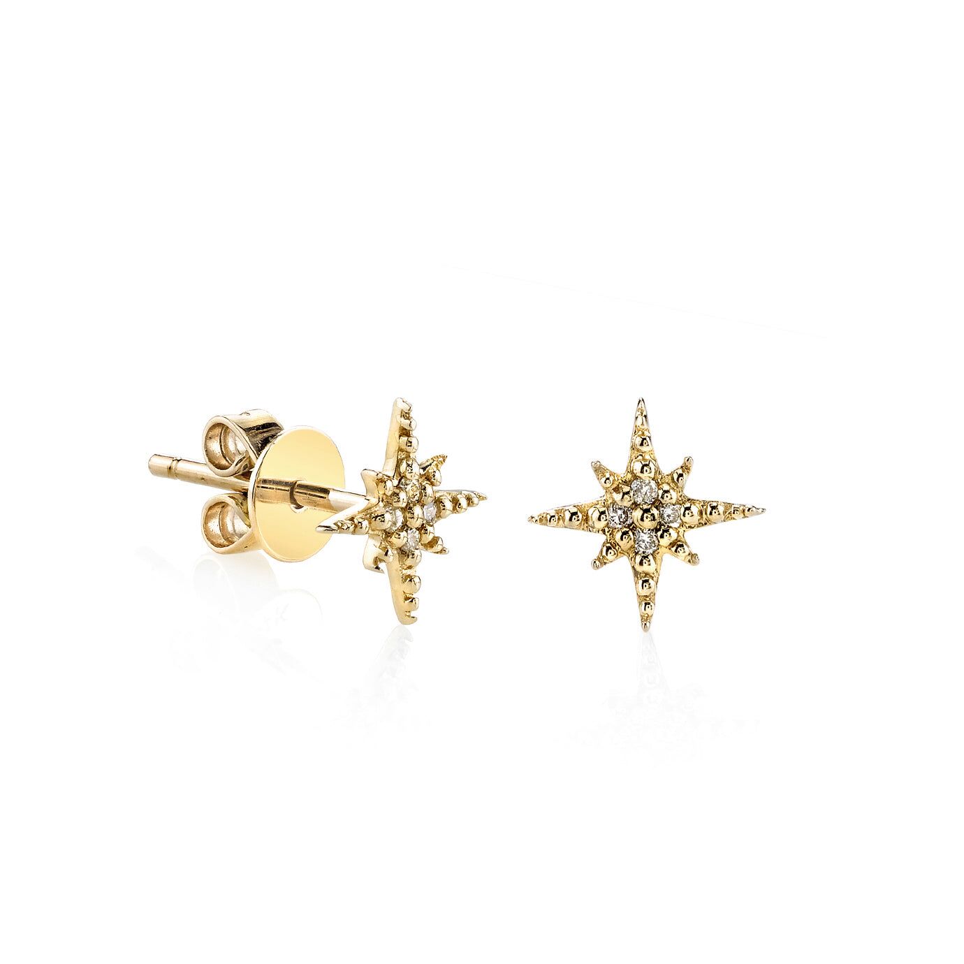 gold diamond mini starburst stud 1