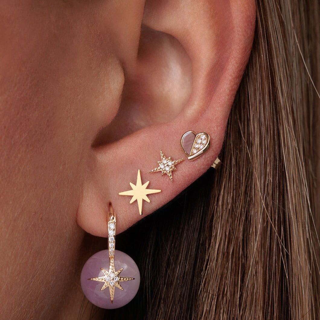 gold diamond mini starburst stud 2