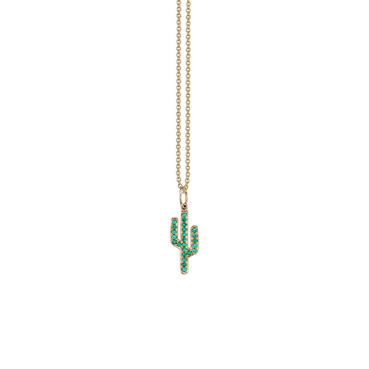 gold emerald cactus charm 1