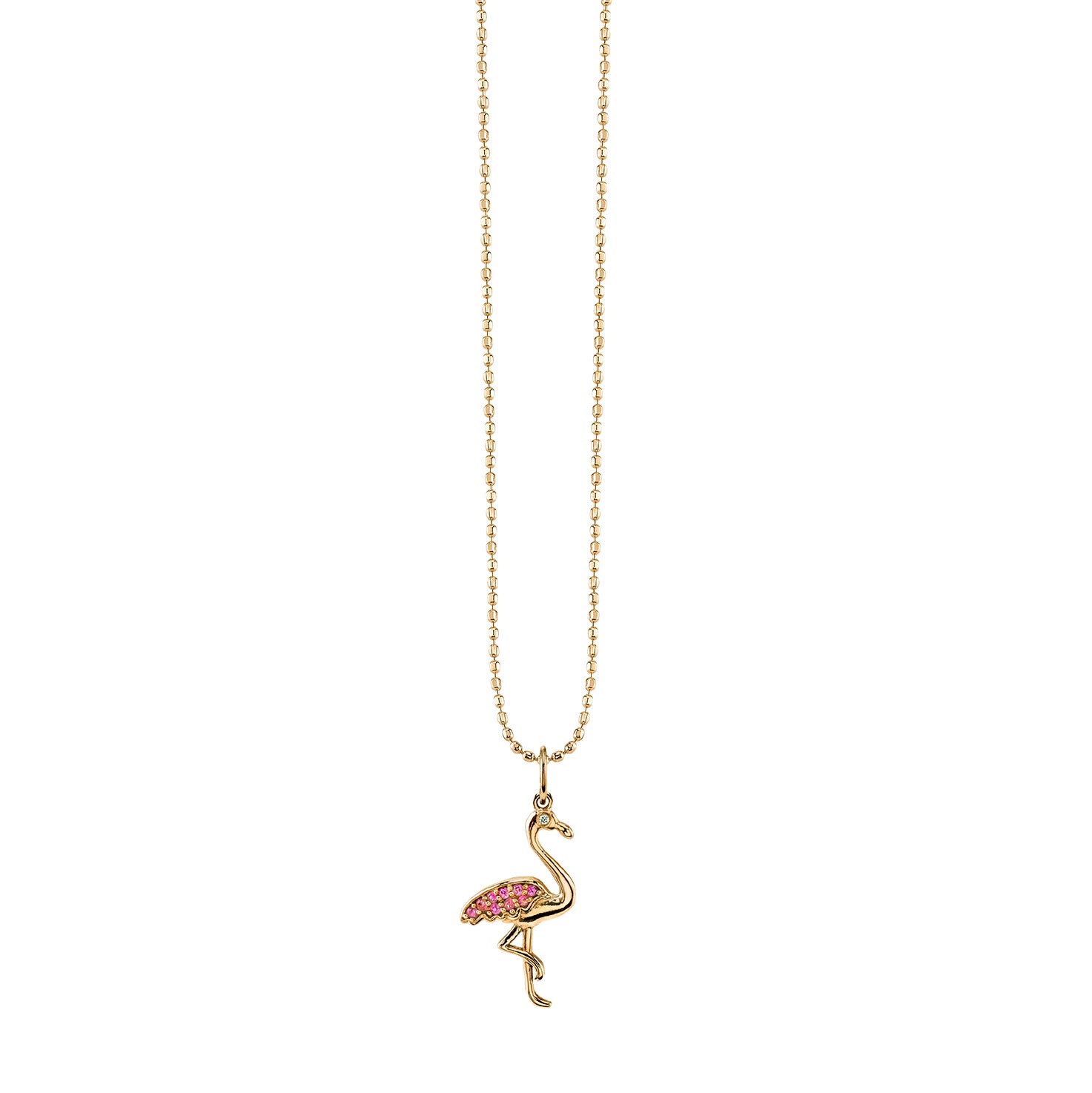 gold pink sapphire flamingo charm 3
