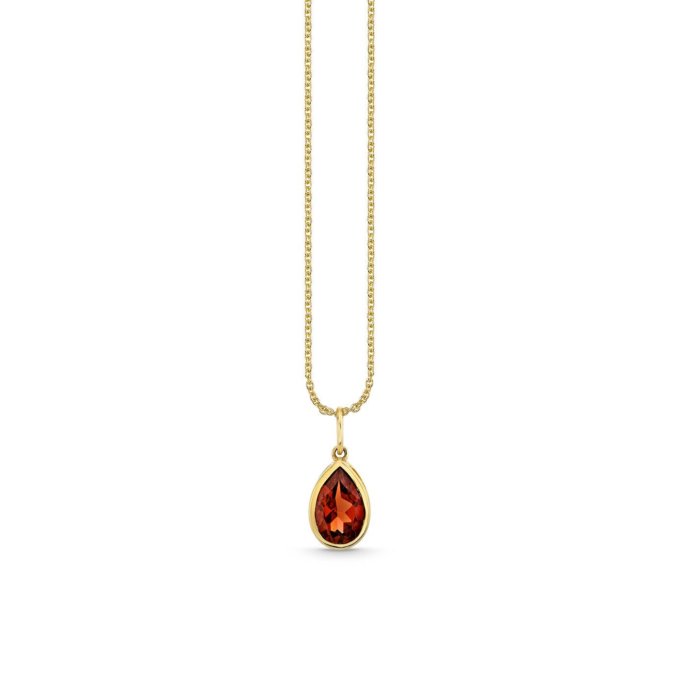 gold ruby icon pear solitaire charm 1