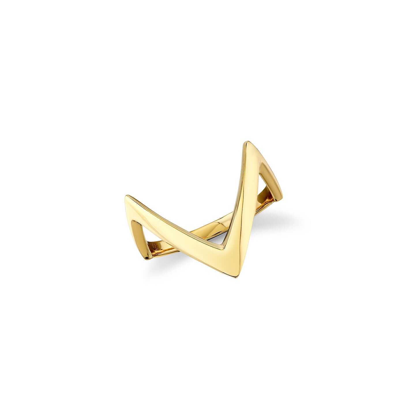 gold stacking v ring 1