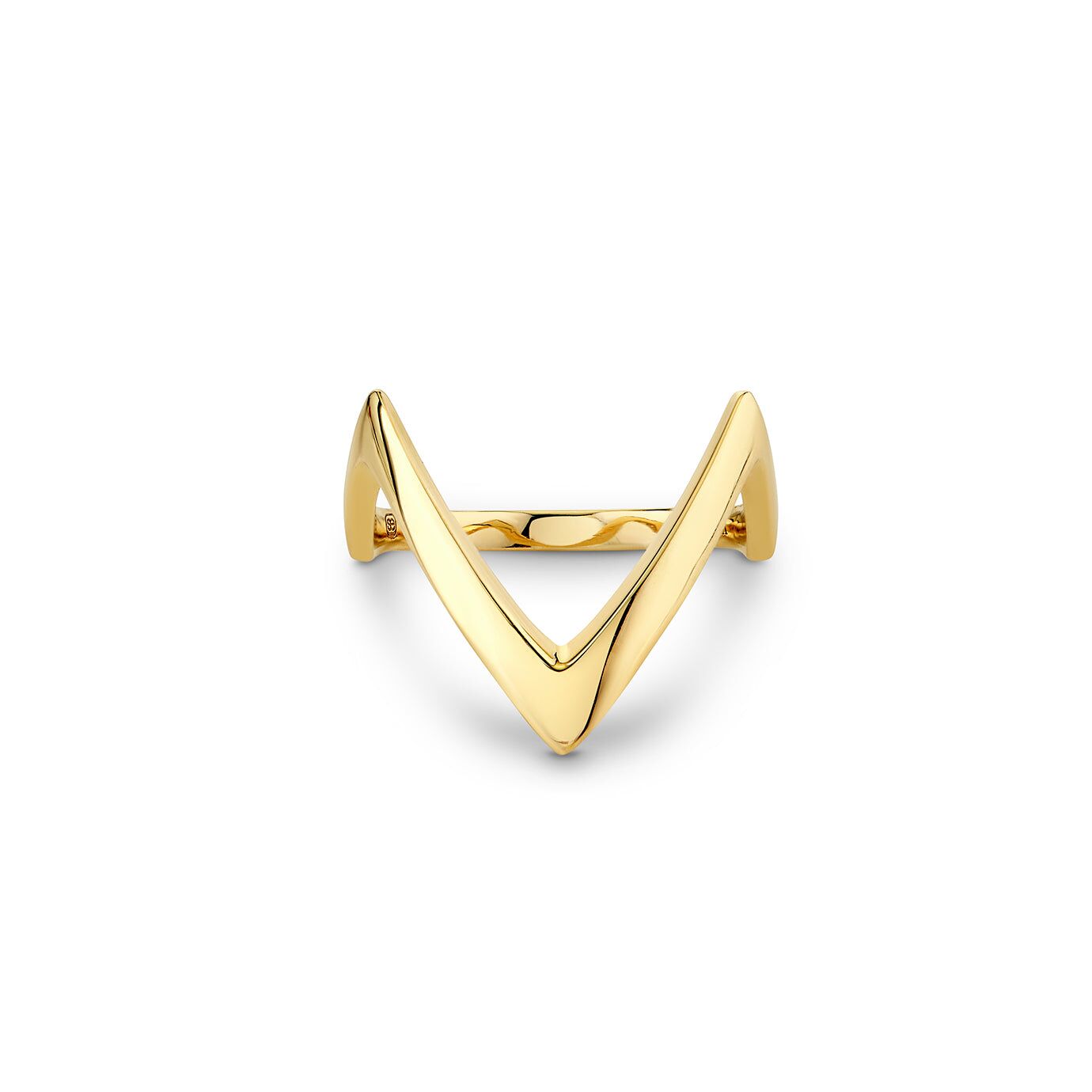 gold stacking v ring 3