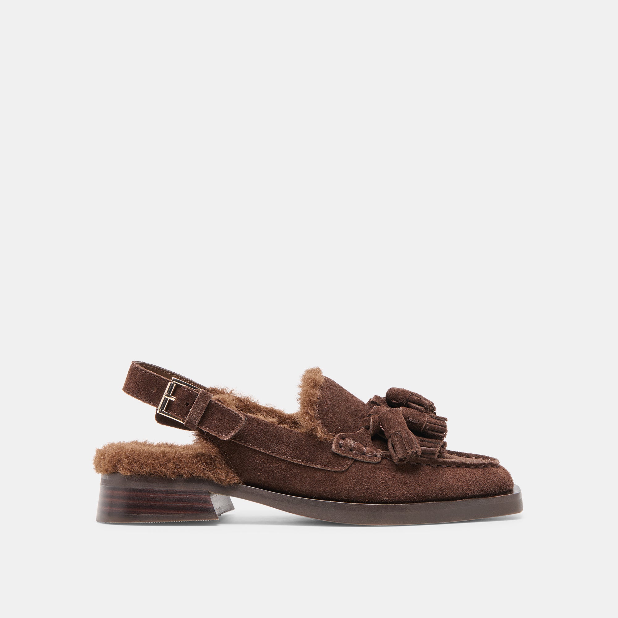 hamlit plush loafers dk brown suede 1