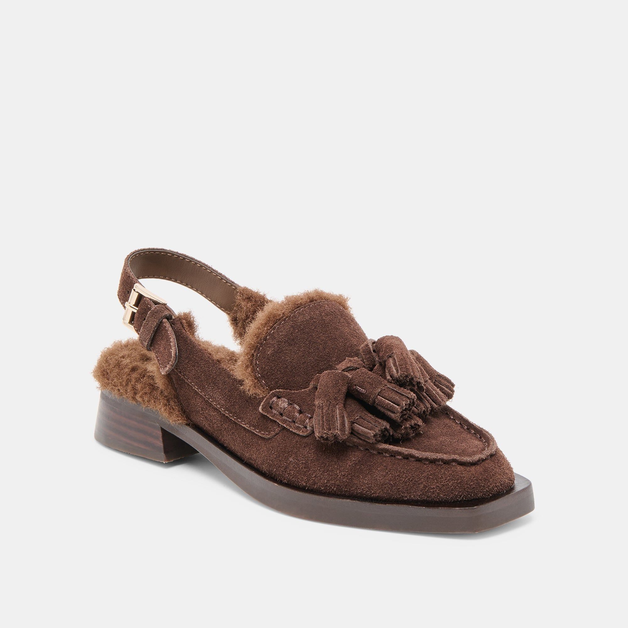 hamlit plush loafers dk brown suede 3