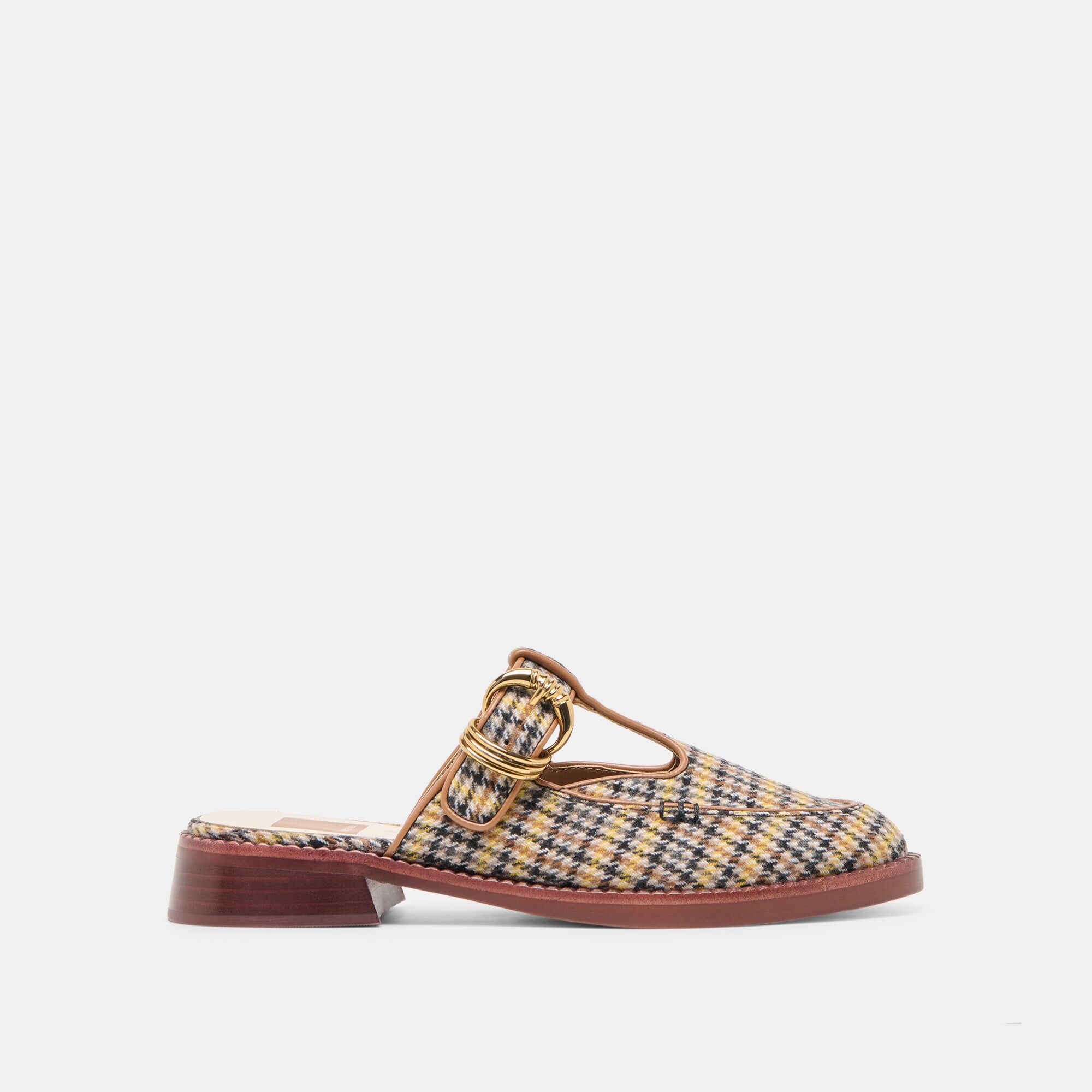harlah flats yellow plaid tweed 1