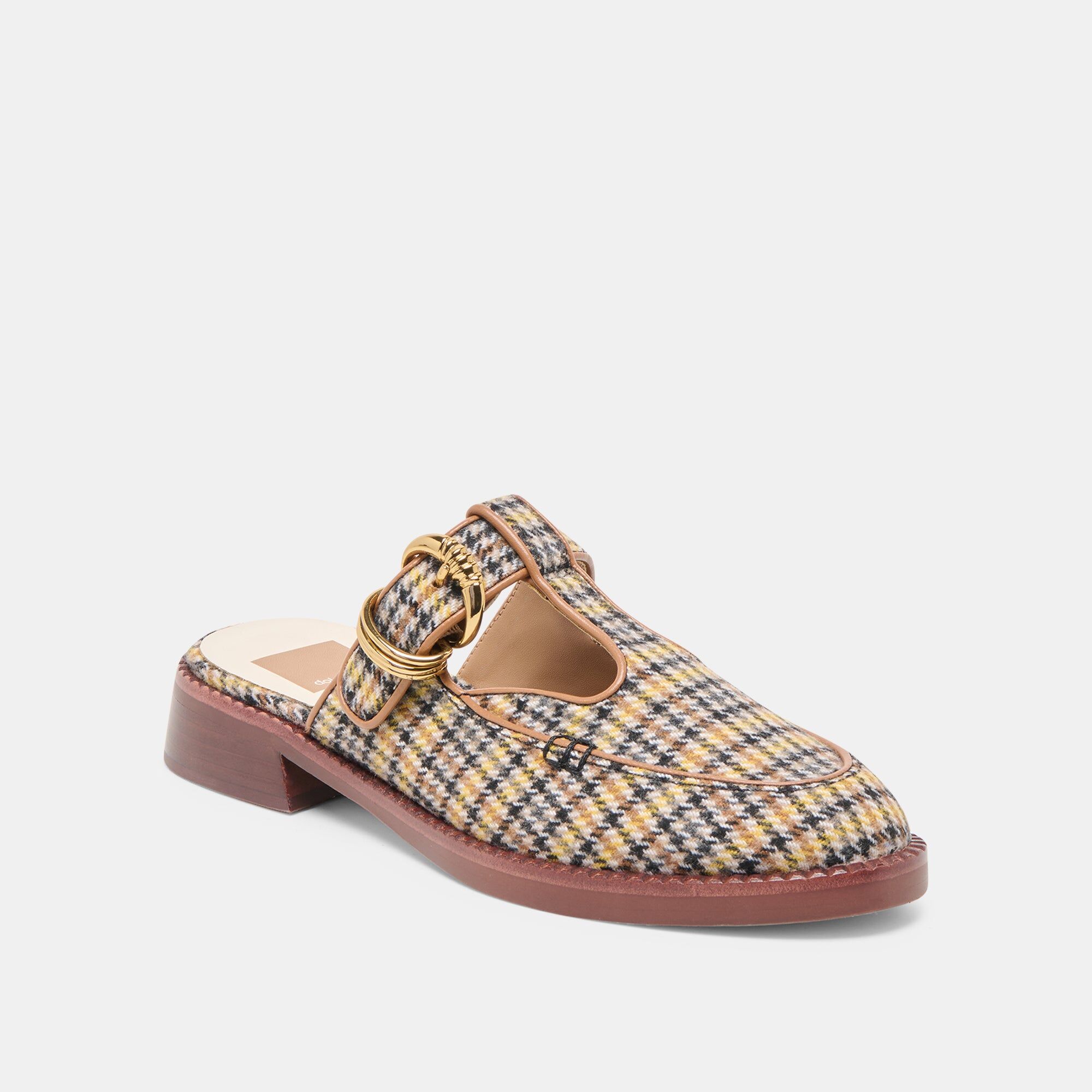 harlah flats yellow plaid tweed 2
