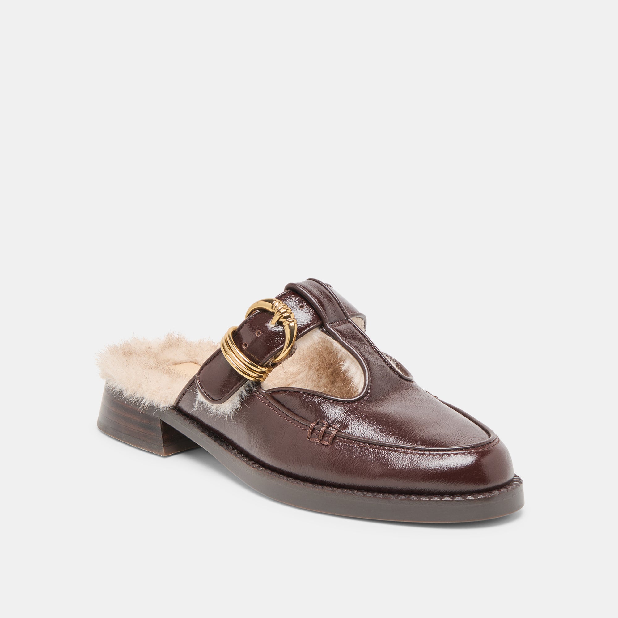 harlah plush flats chocolate leather 2