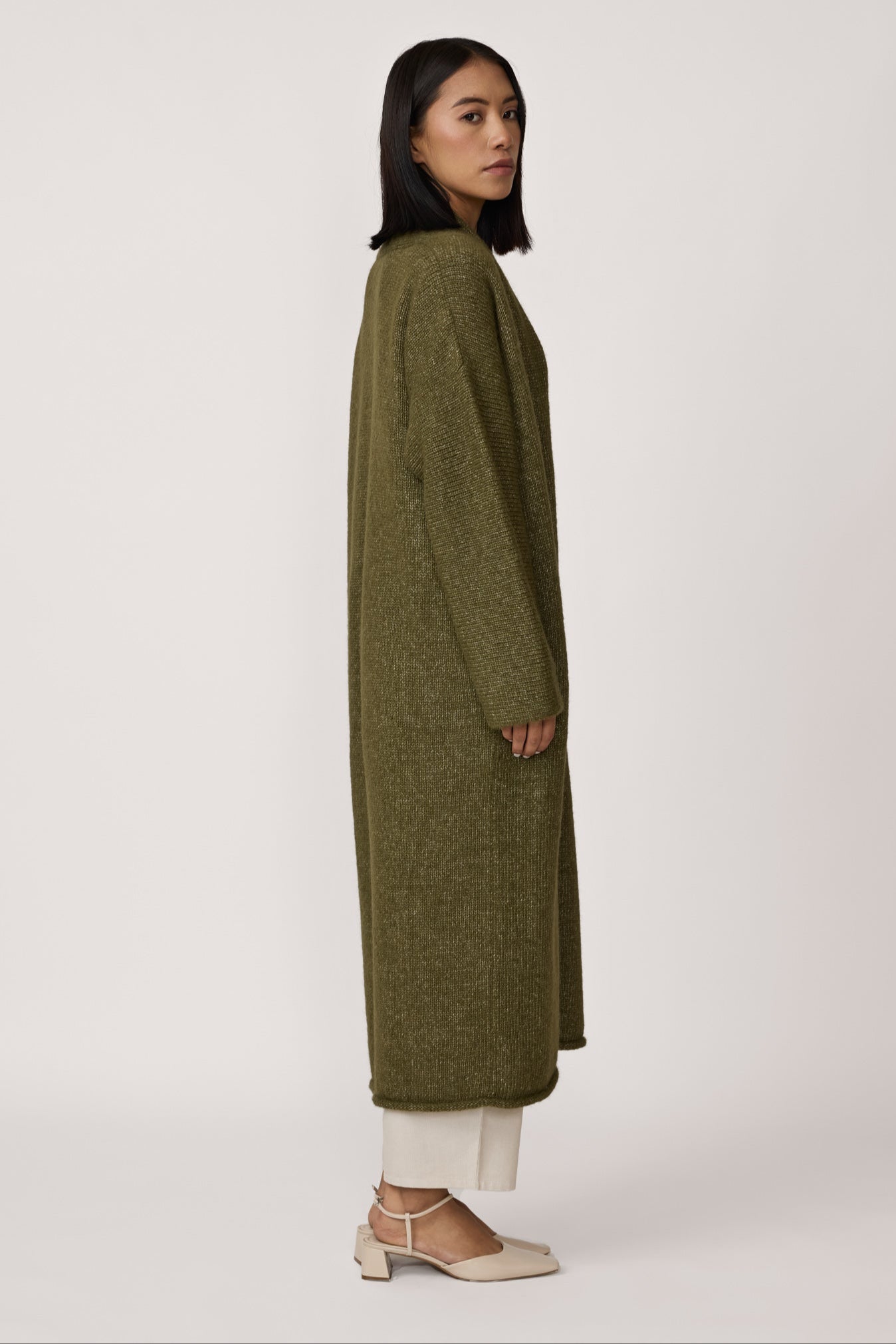 heirloom sweater coat olive 2