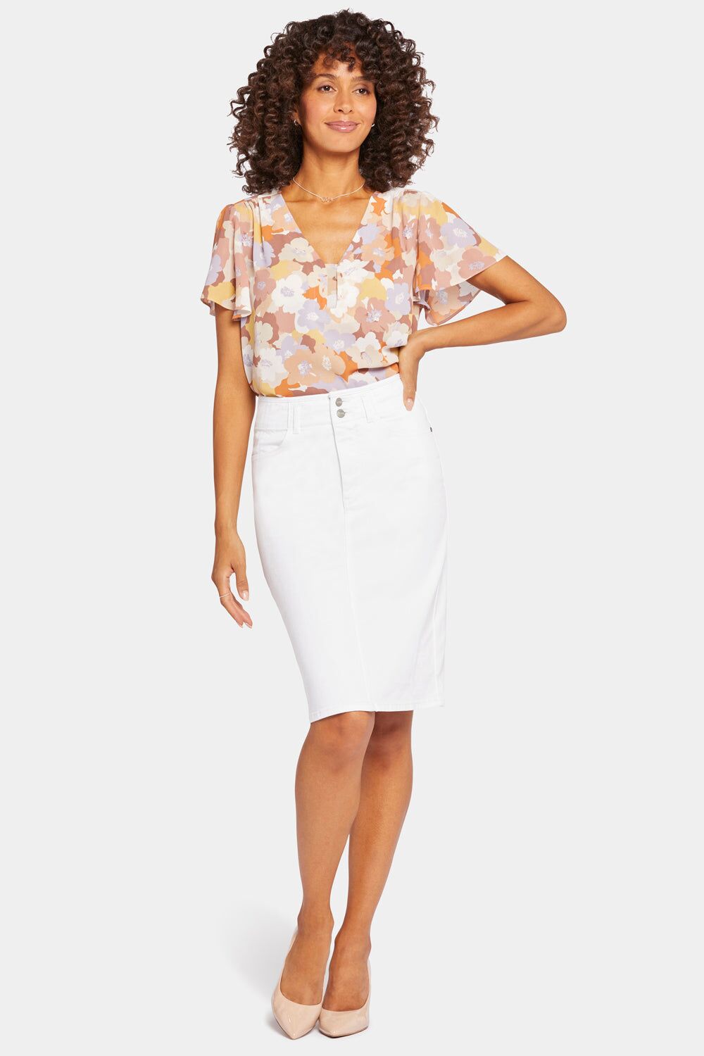 high waist skirt optic white 1
