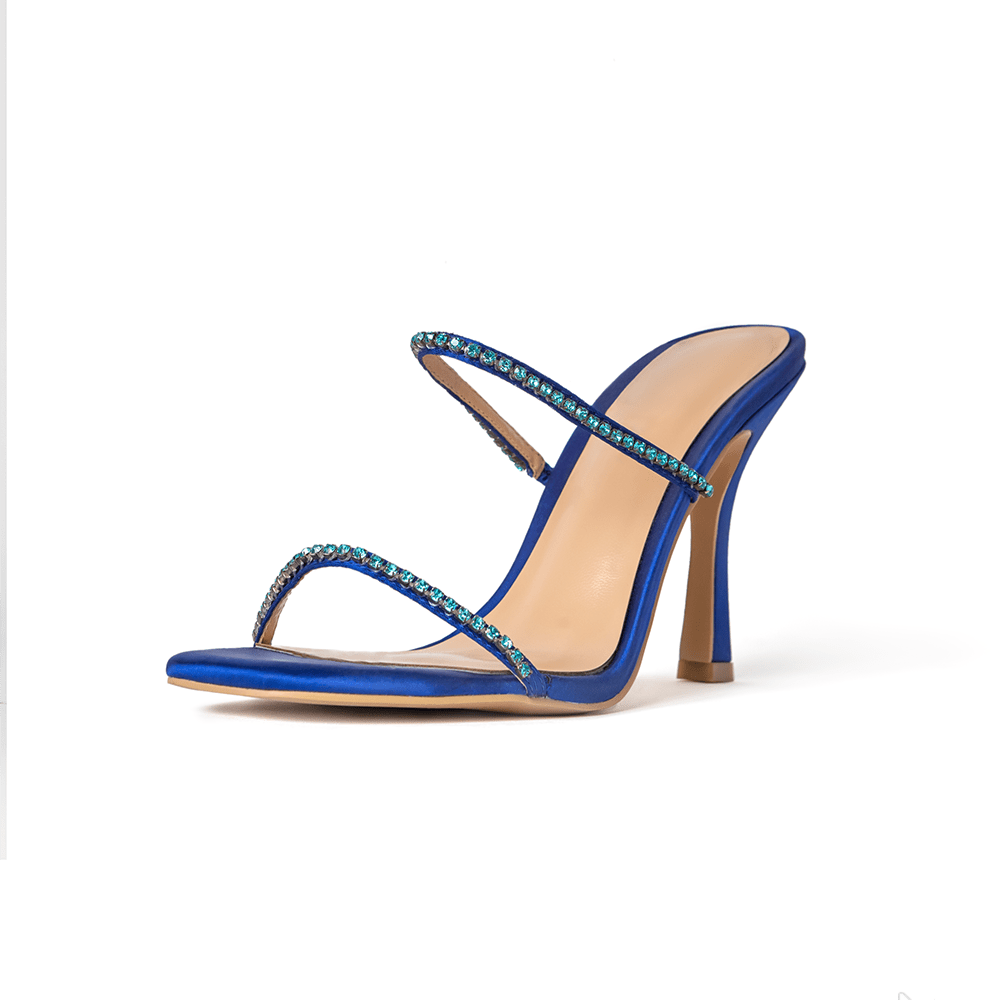 julia blue satin crystal mules 3