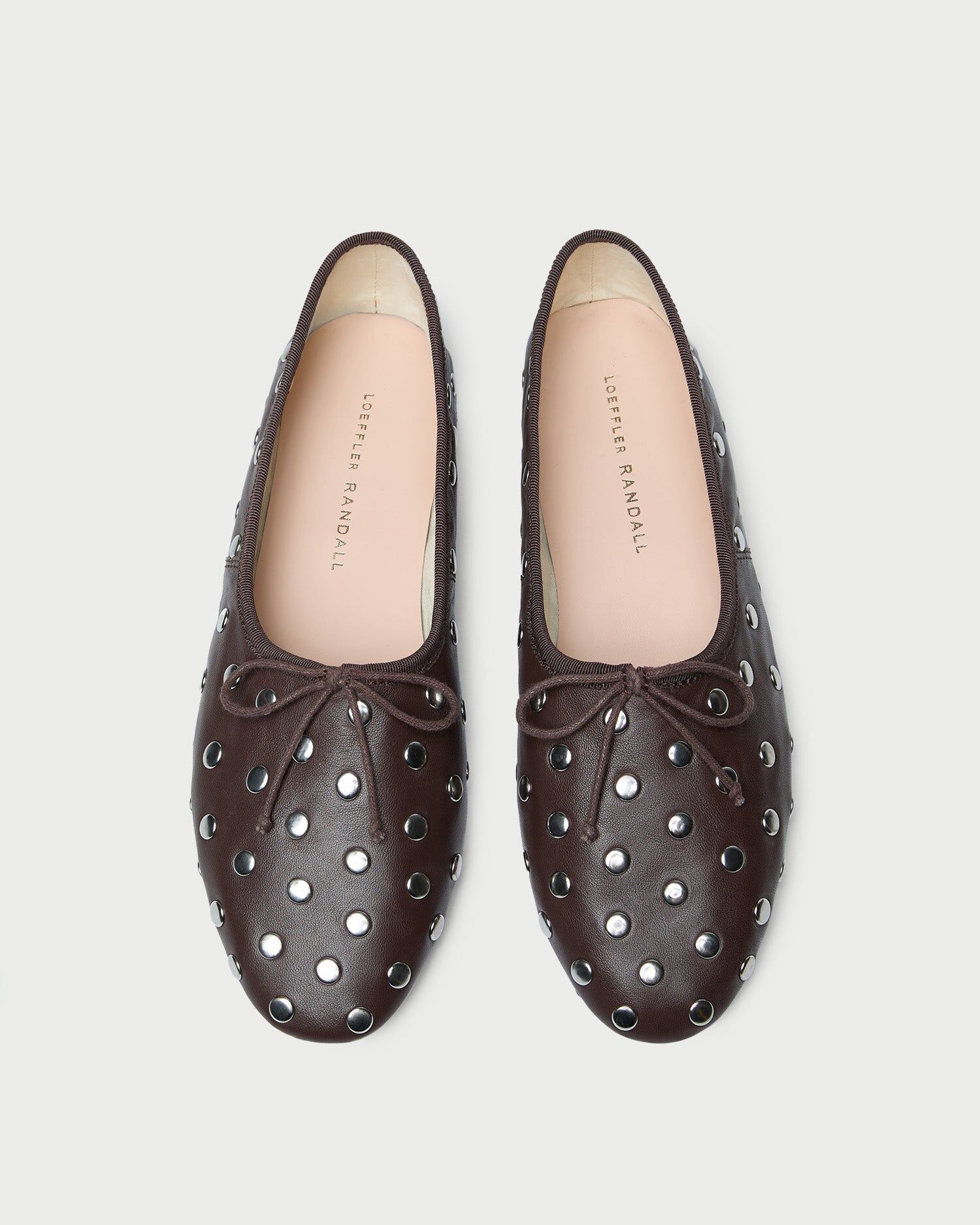 landon espressosilver leather ballet flat 1
