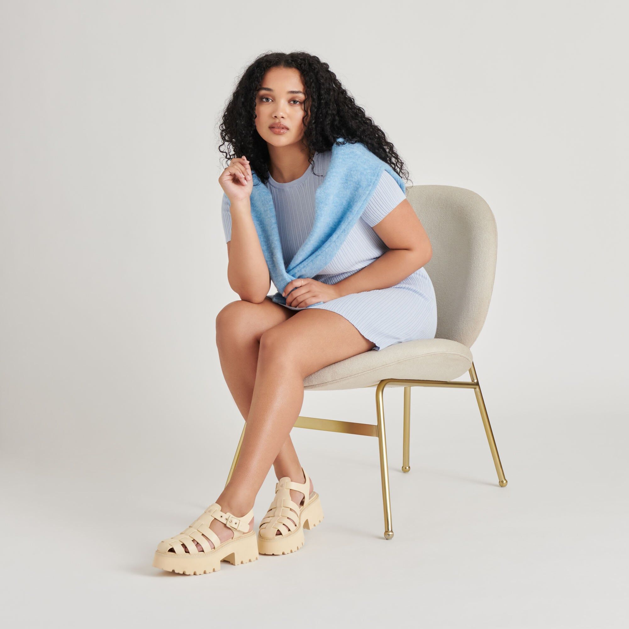lasly tonal sandals light yellow leather 2
