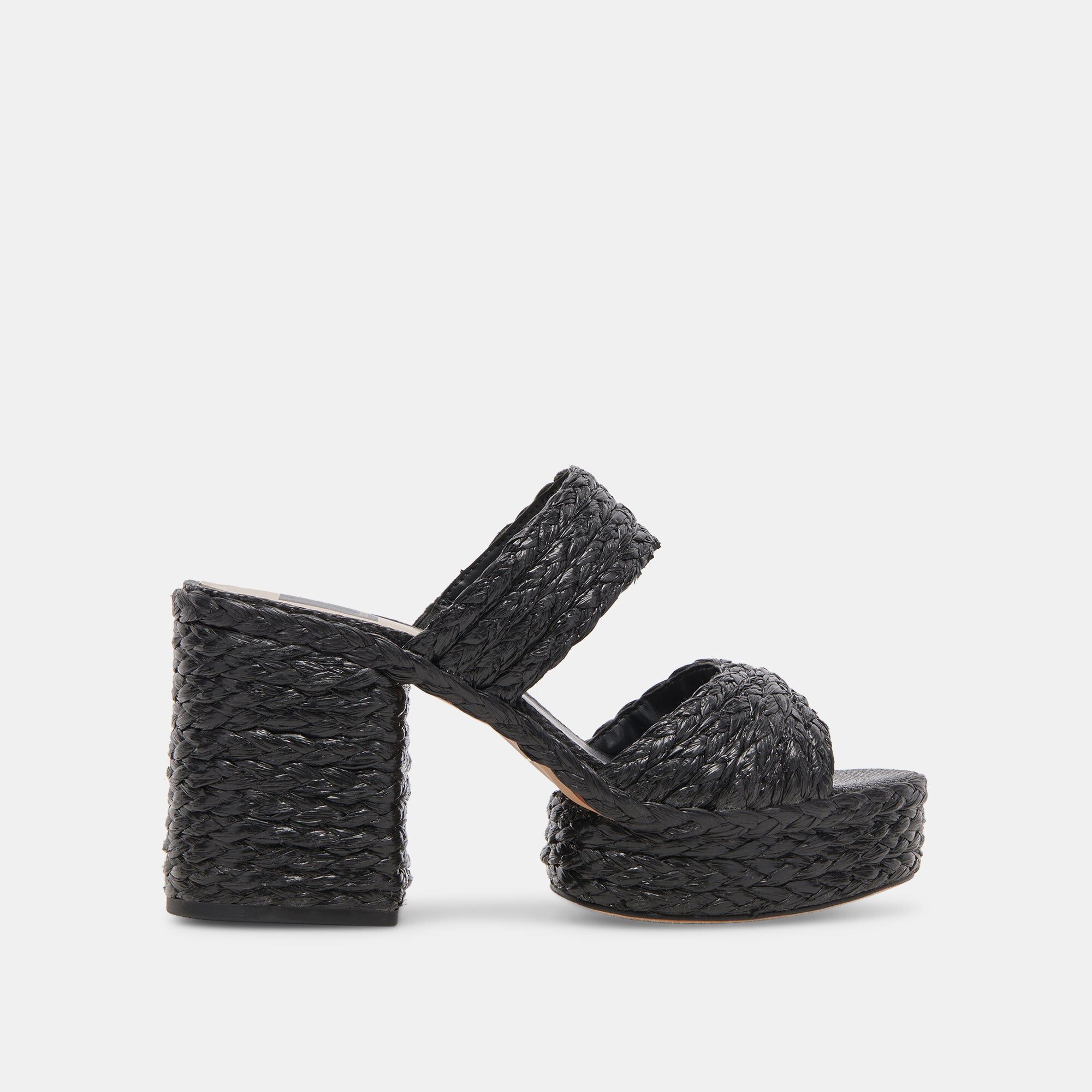 latoya heels black raffia 1