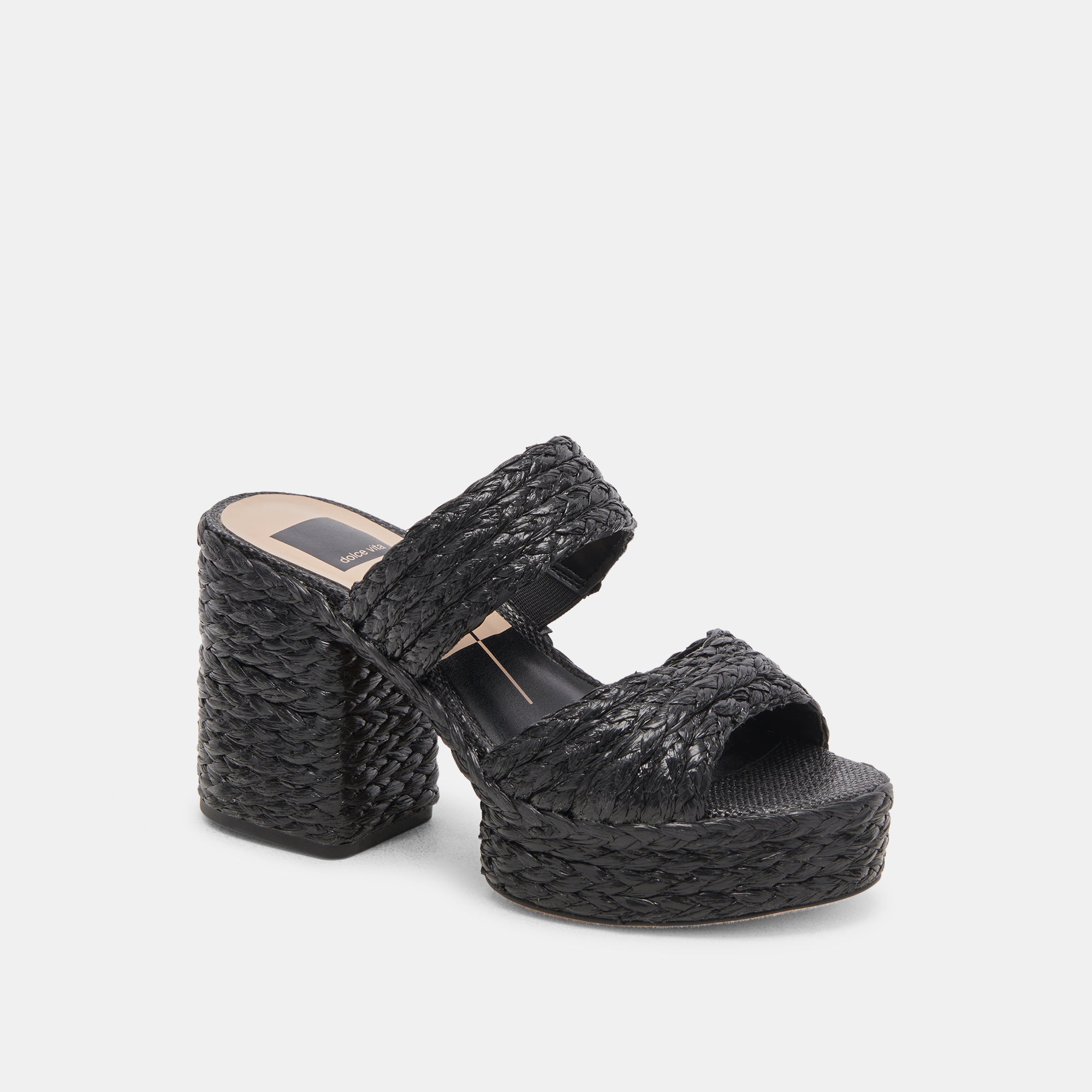 latoya heels black raffia 3