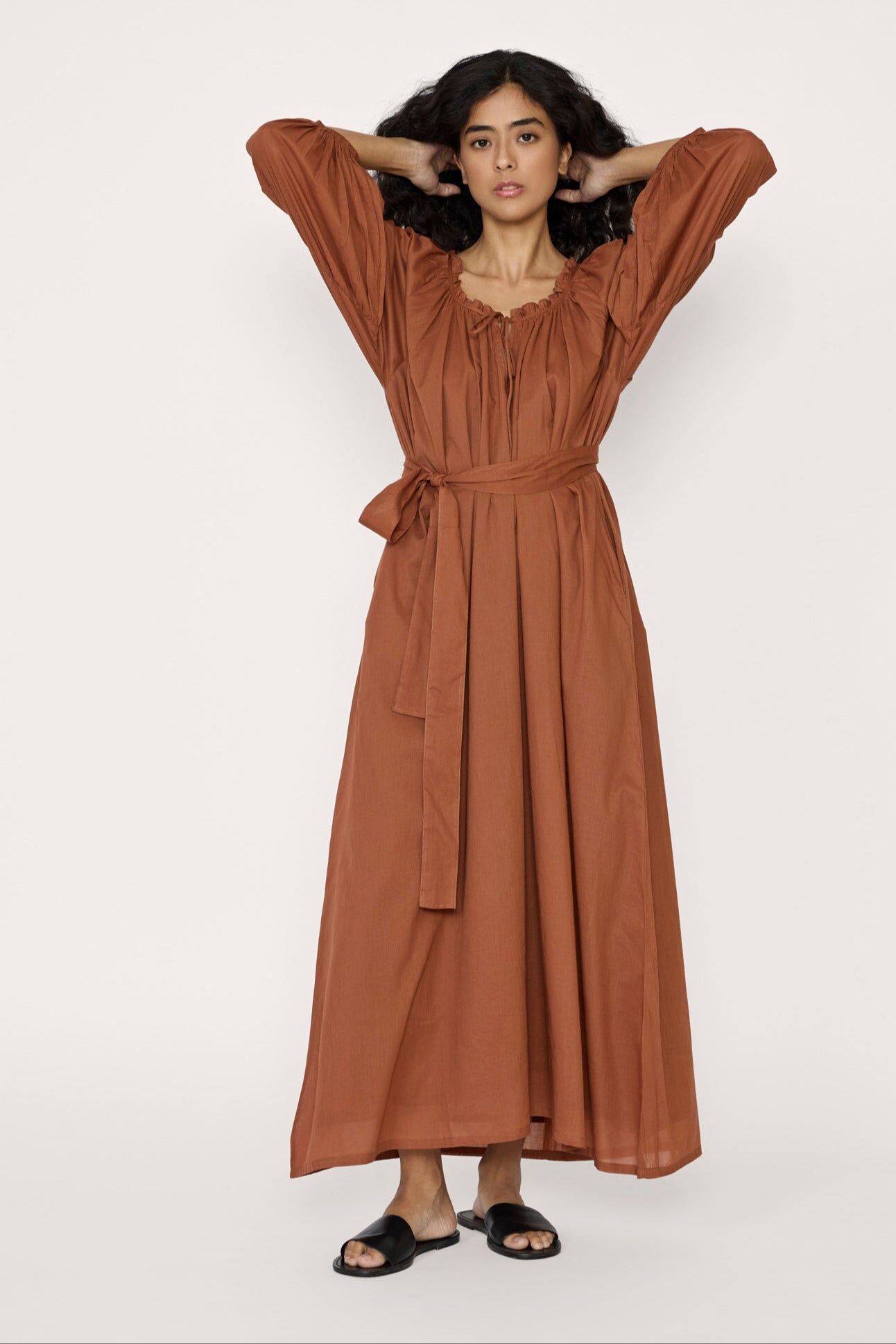 long sleeve plunge dress sample 3