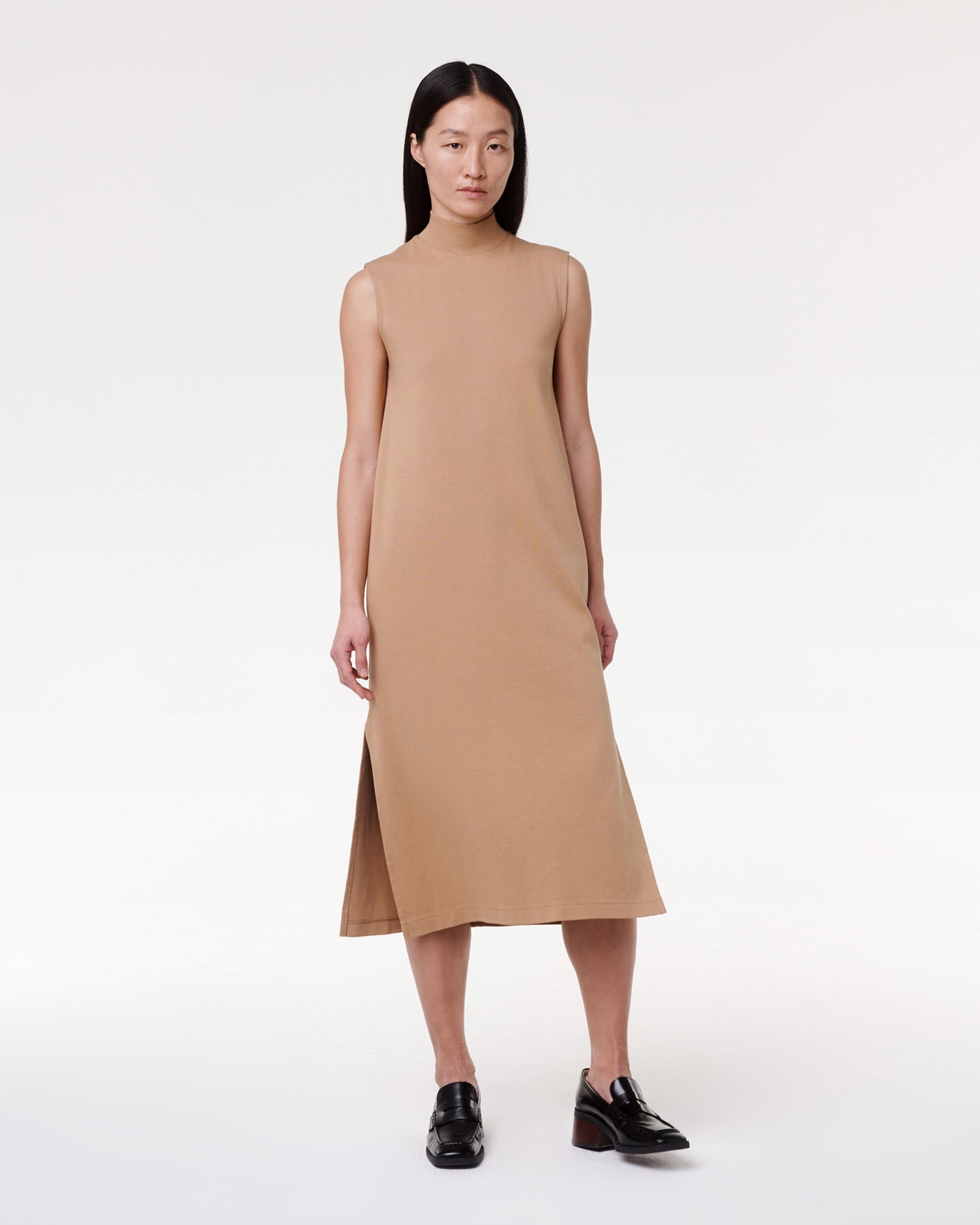 luxe seamed dress hazelnut 1