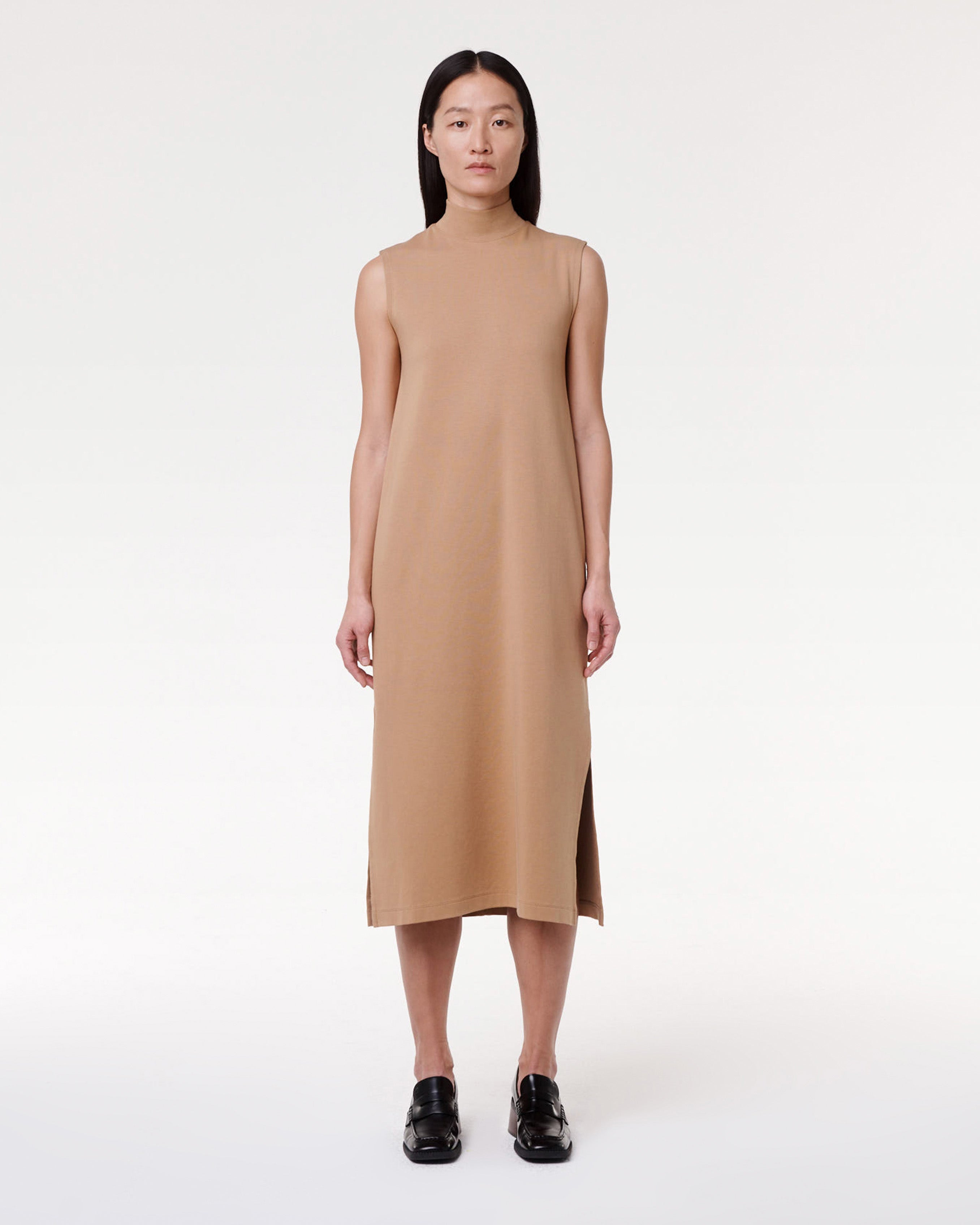luxe seamed dress hazelnut 3