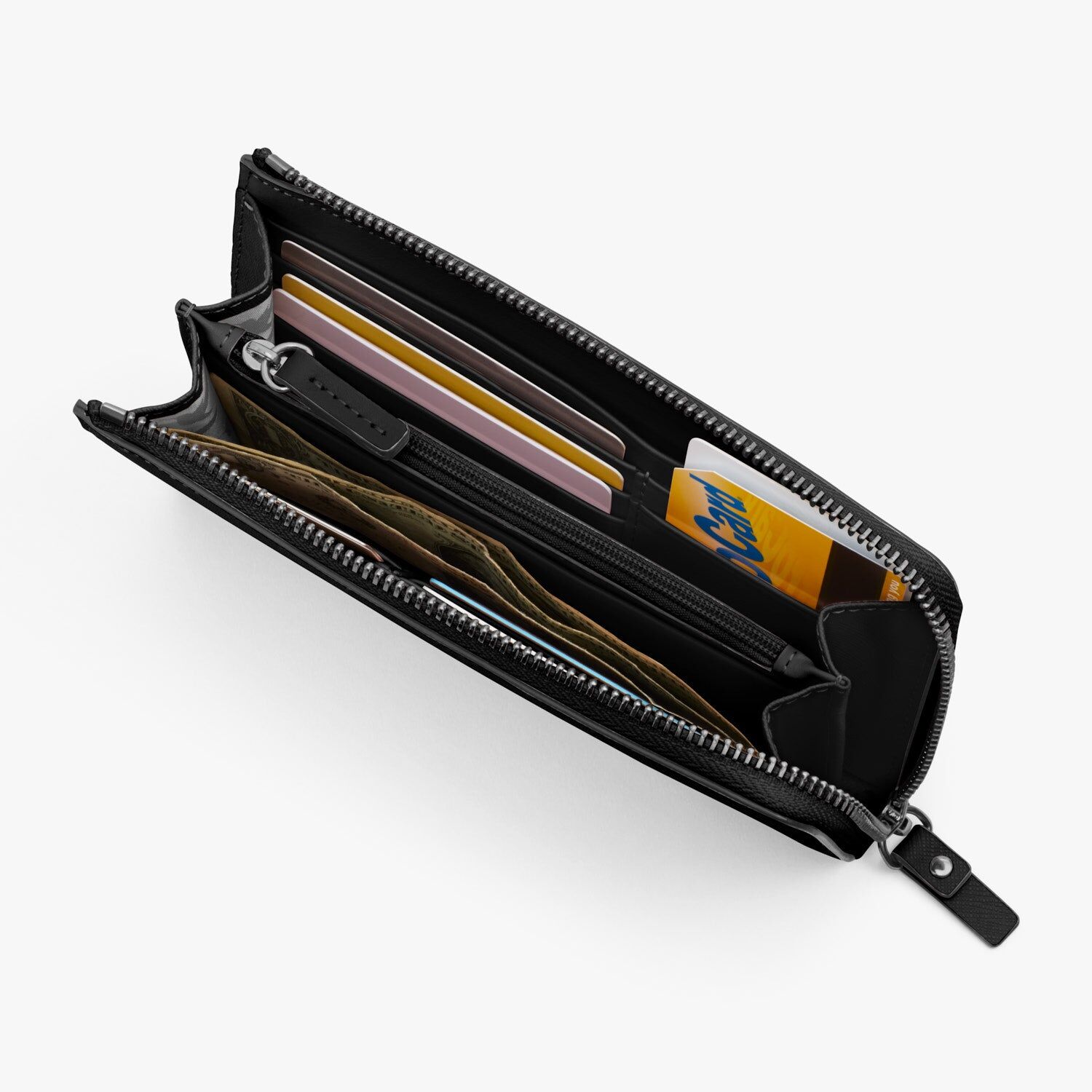 magnolia leather wallet saffiano leather black gunmetal grey 1