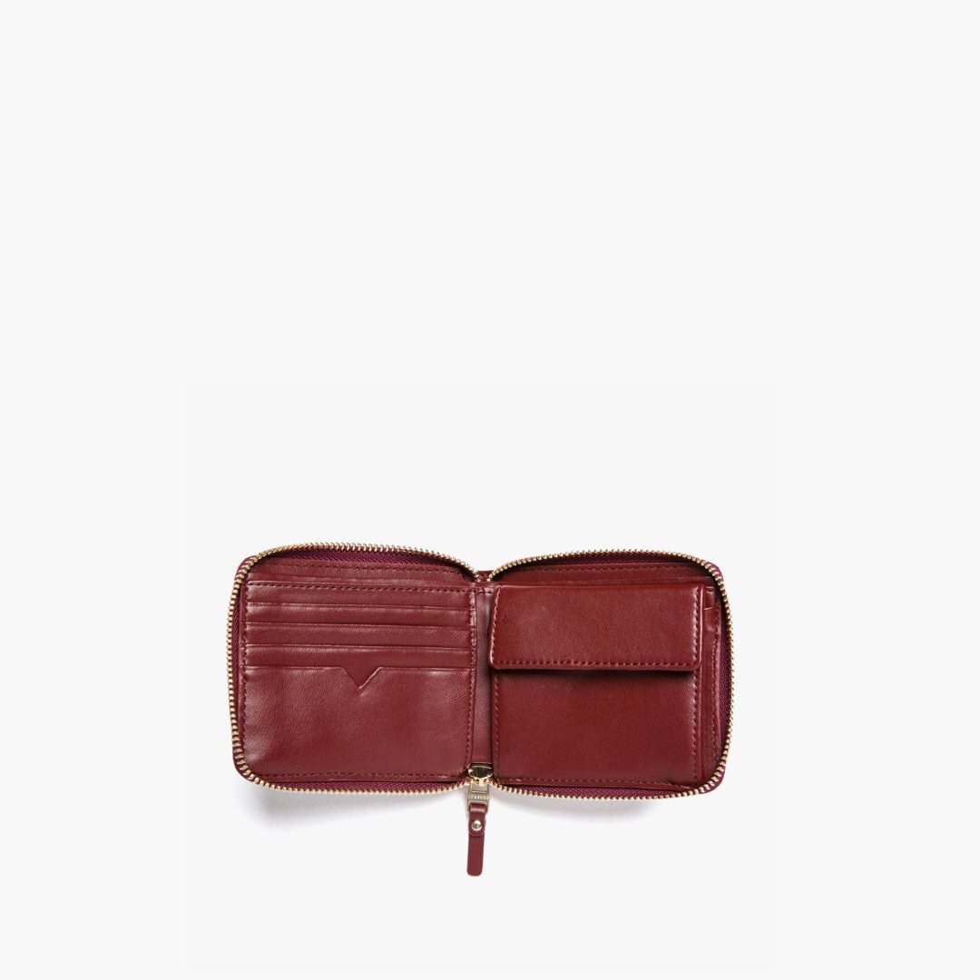 mallorca small wallet cactus leather burgundy gold camel 3