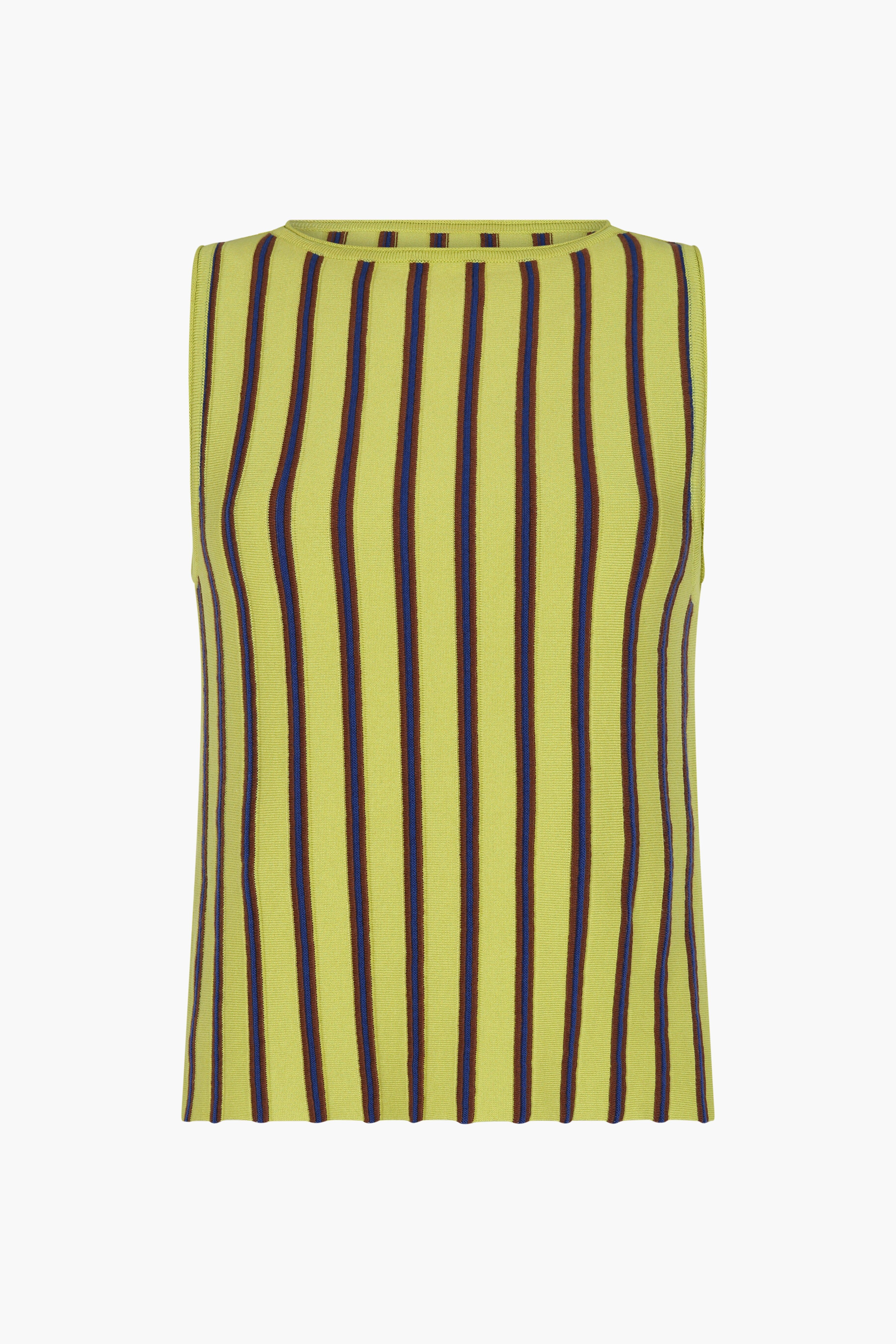 manglar sleeveless top lime green chocolate 1