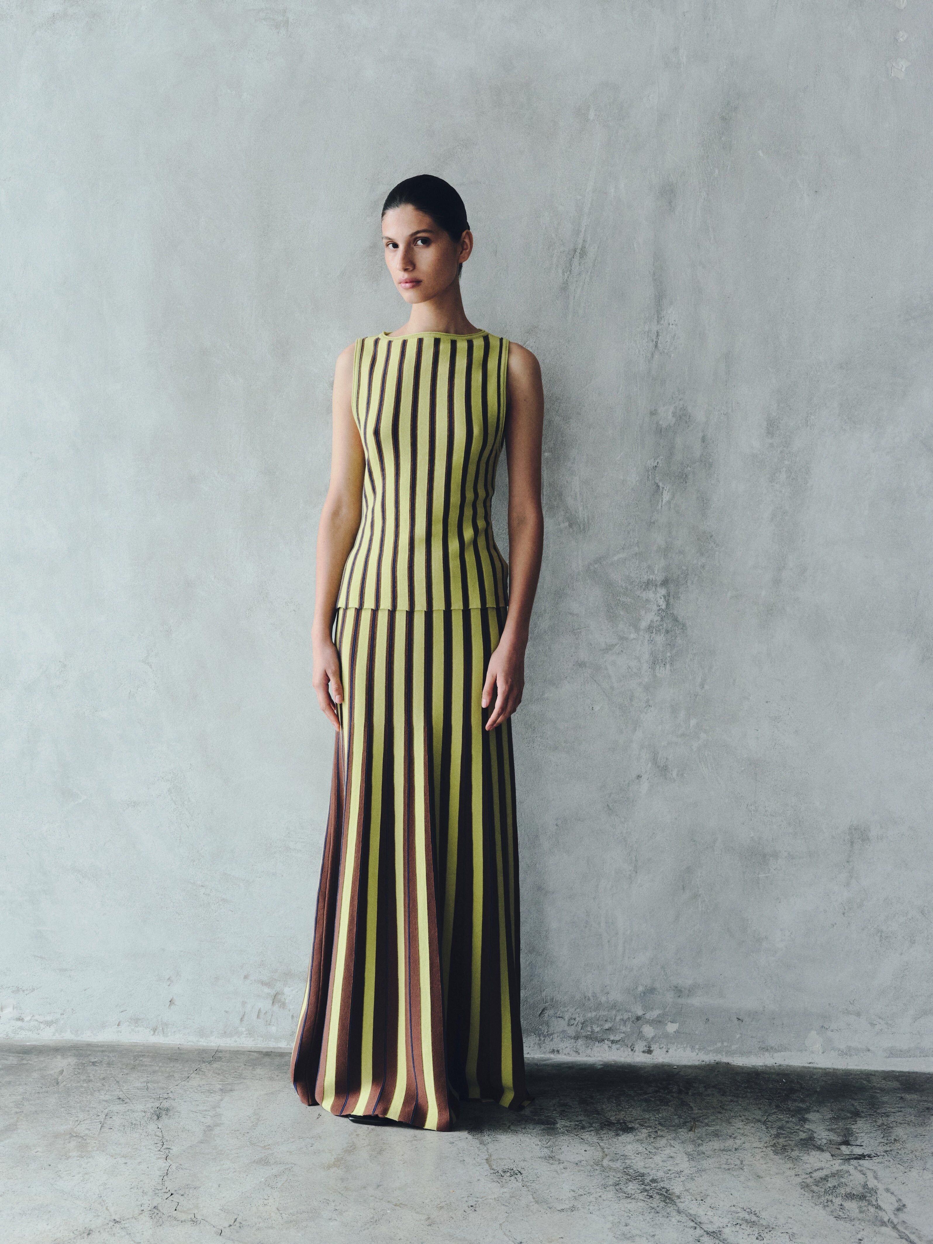 manglar sleeveless top lime green chocolate 2