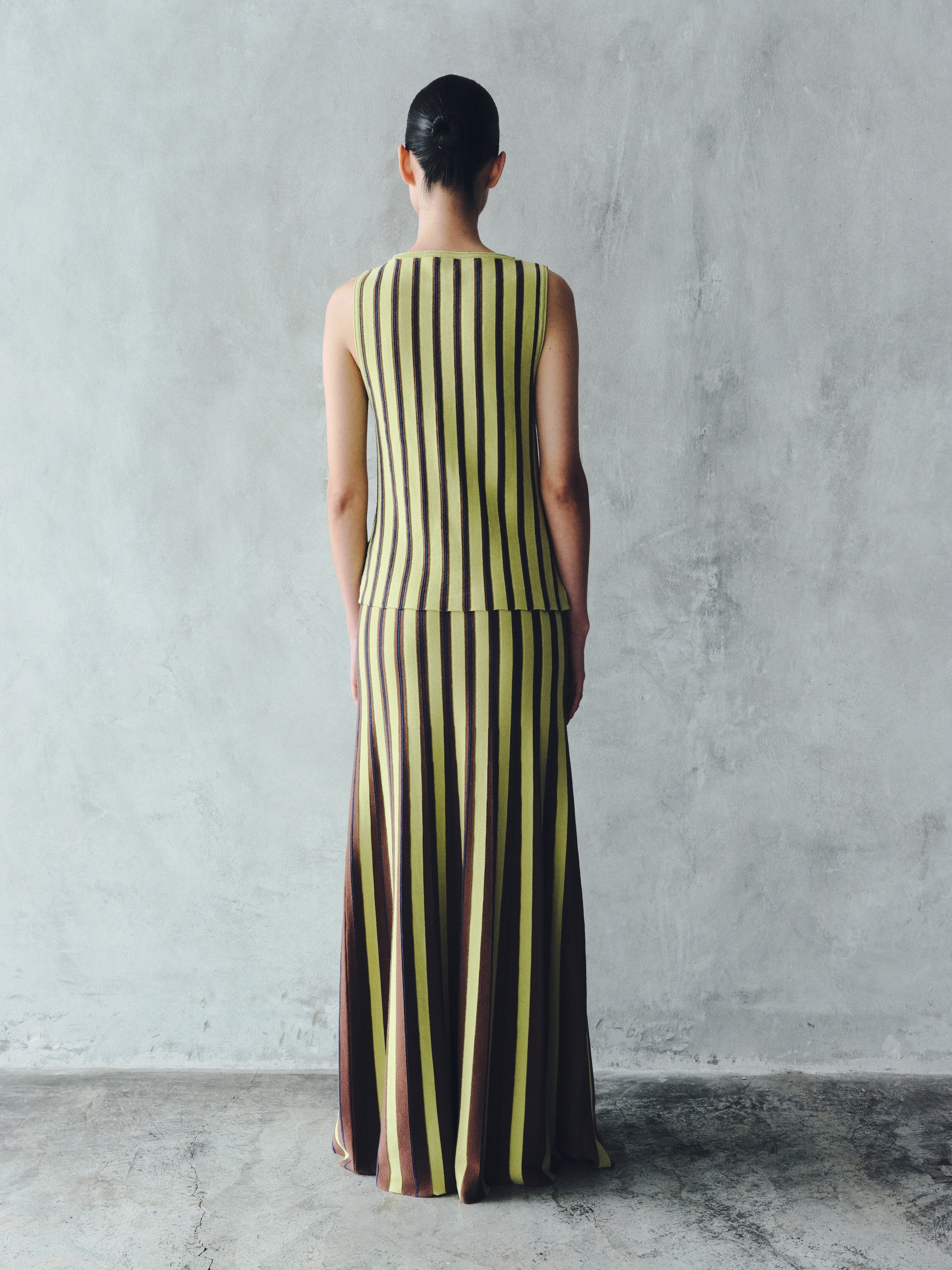 manglar sleeveless top lime green chocolate 3