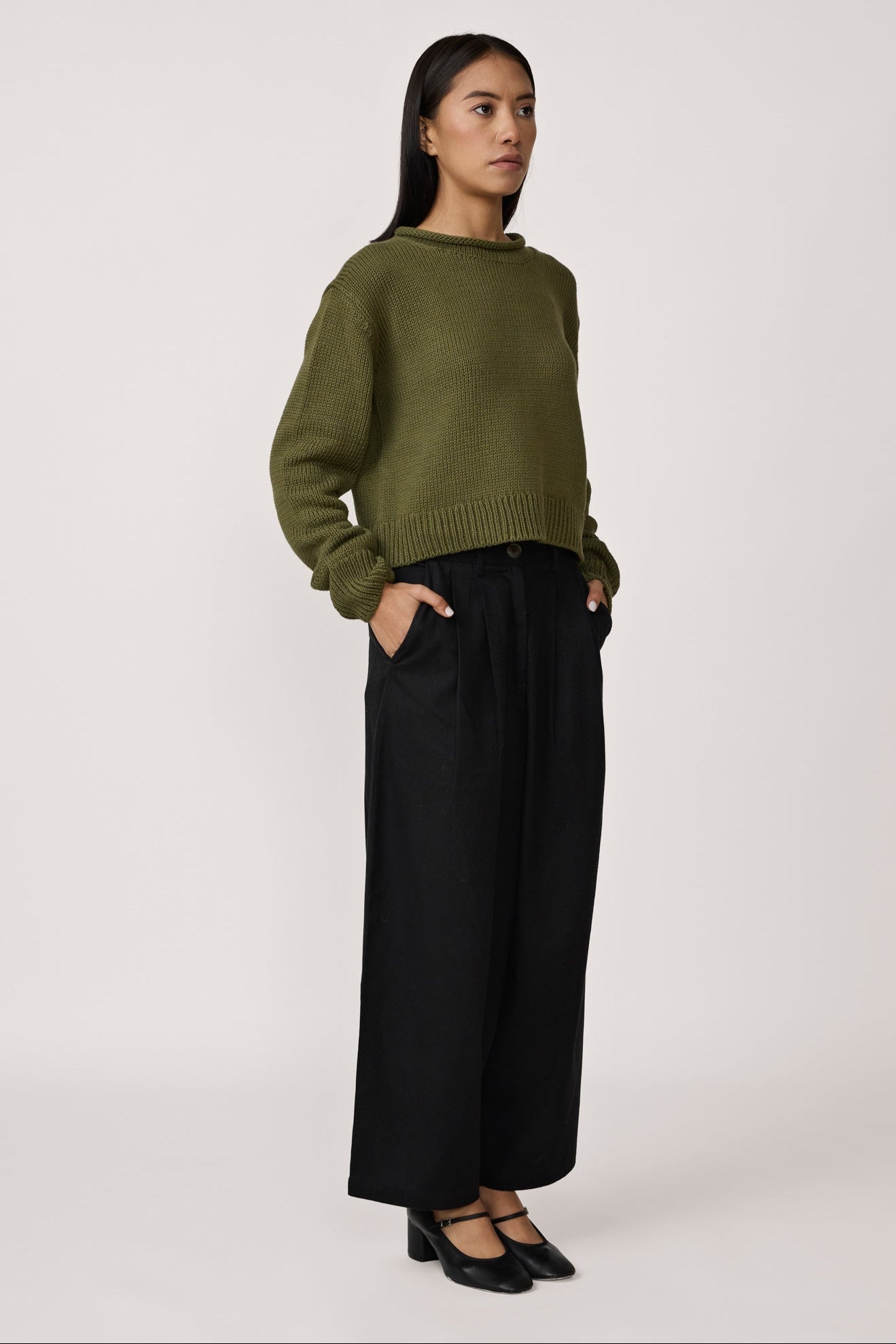 mare rolled neck sweater olive 2