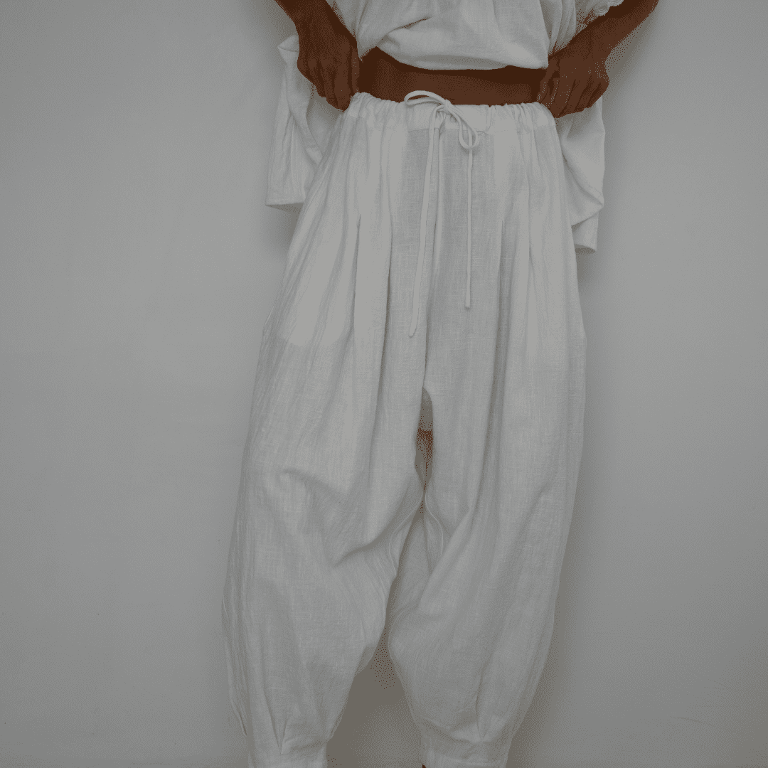 marlo pleat white ramie pant 3
