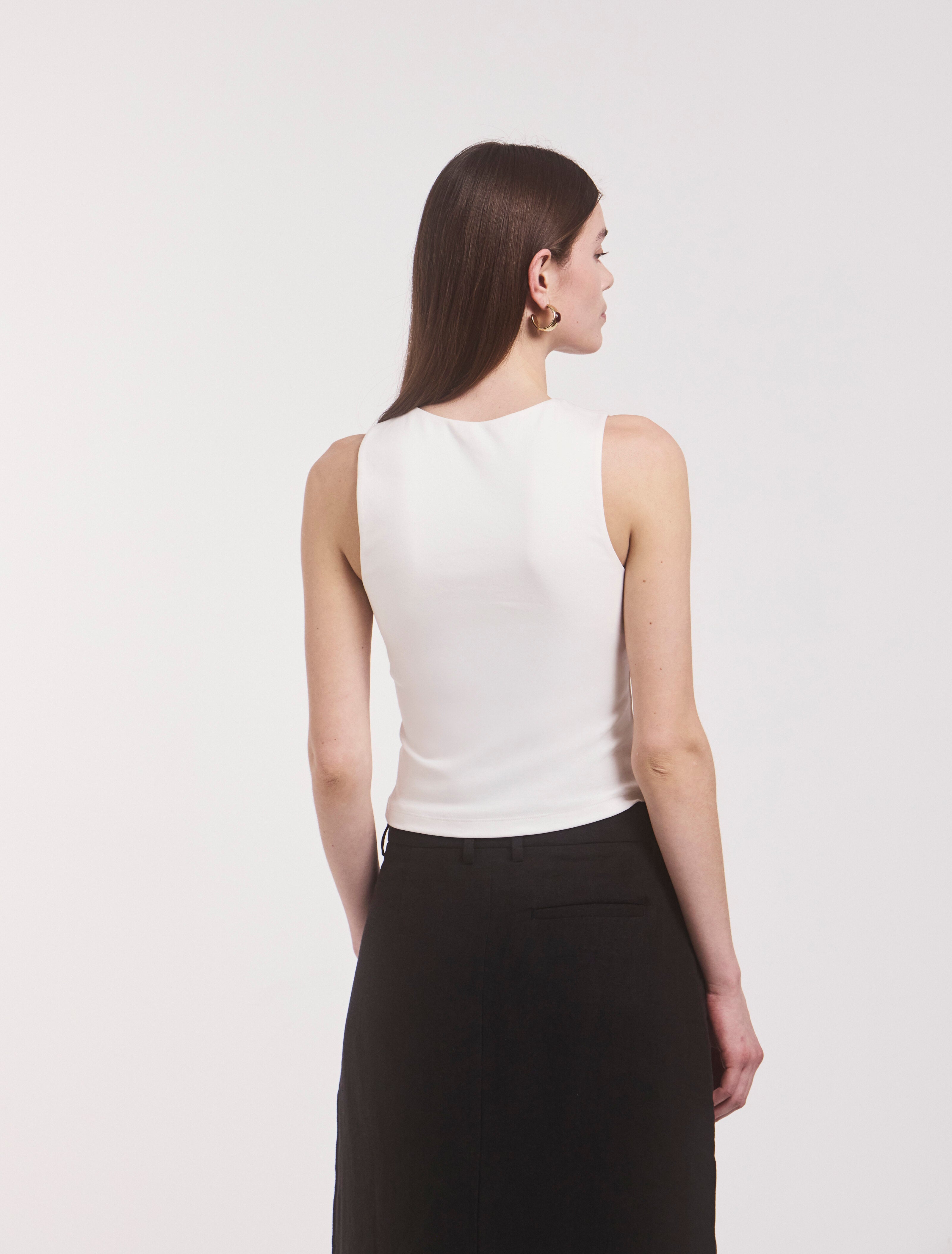 maya cropped tank in chalk white 2