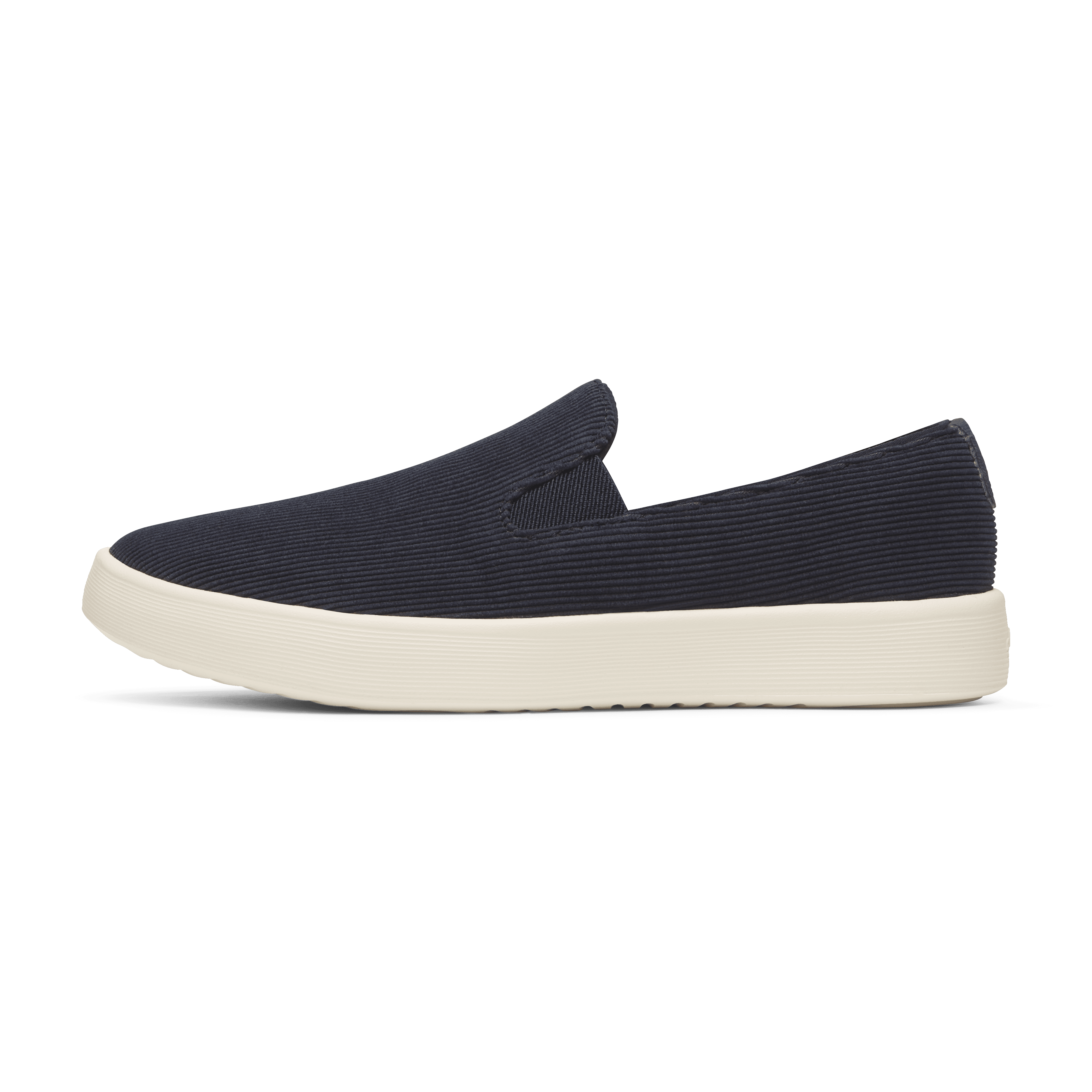 mens cruiser slip on corduroy dark navy stony cream sole 1