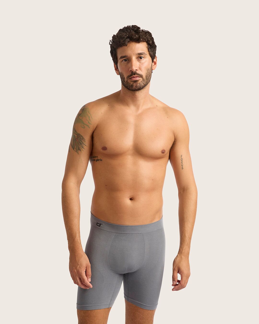 mens seamfree mid length boxer briefs charcoal 2