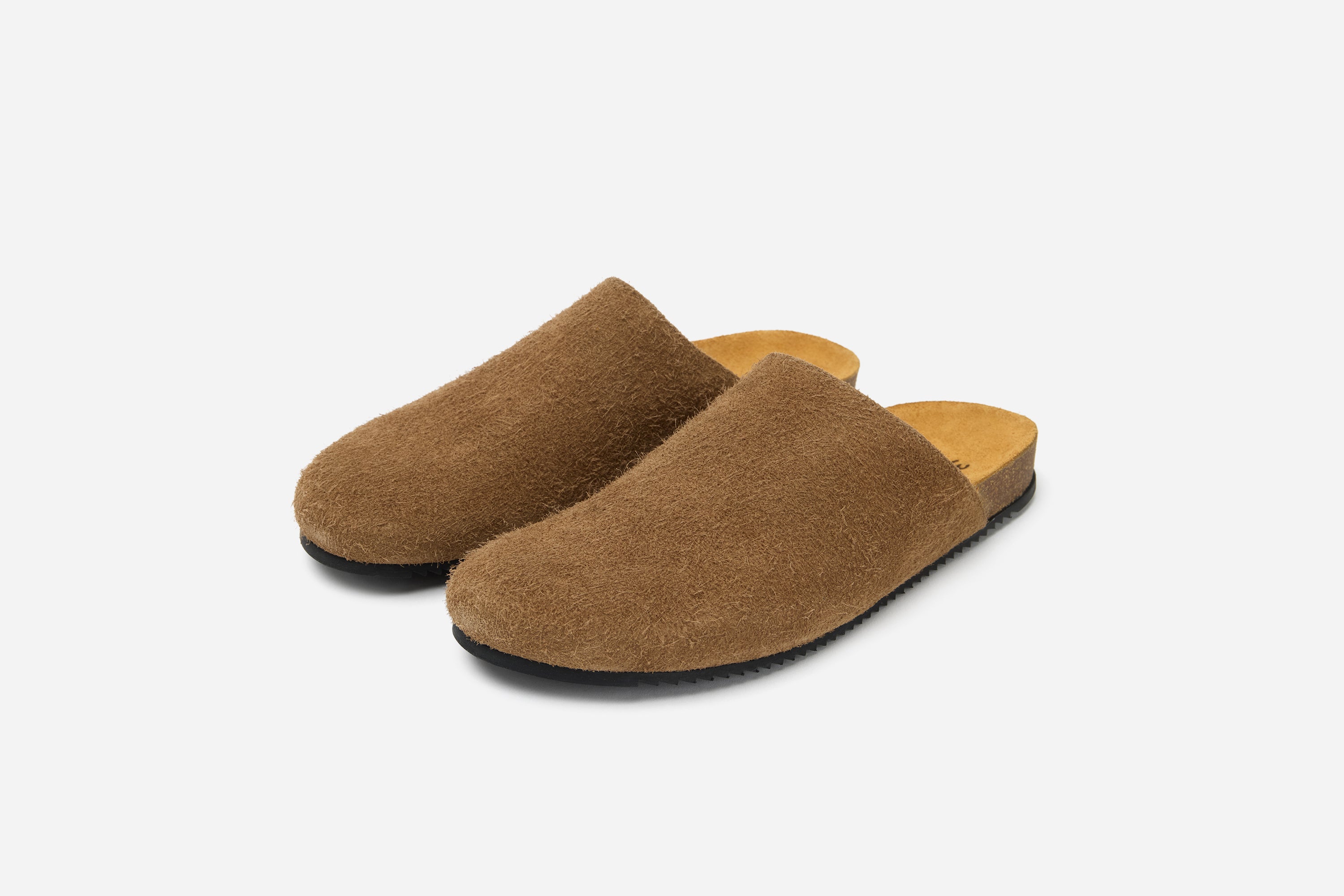 mule shaggy chestnut suede 2
