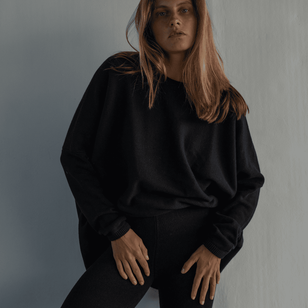niamh black oversized knit sweater 1