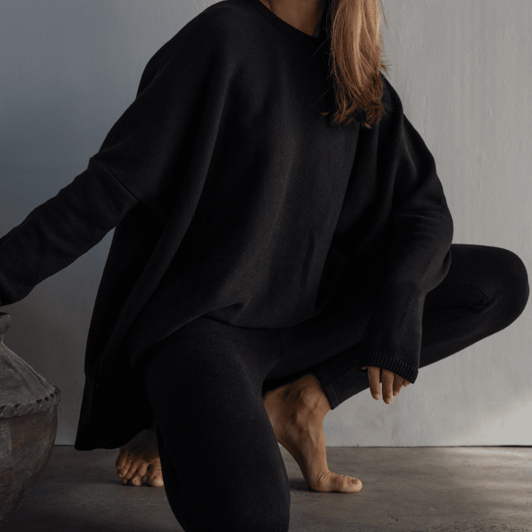 niamh black oversized knit sweater 3