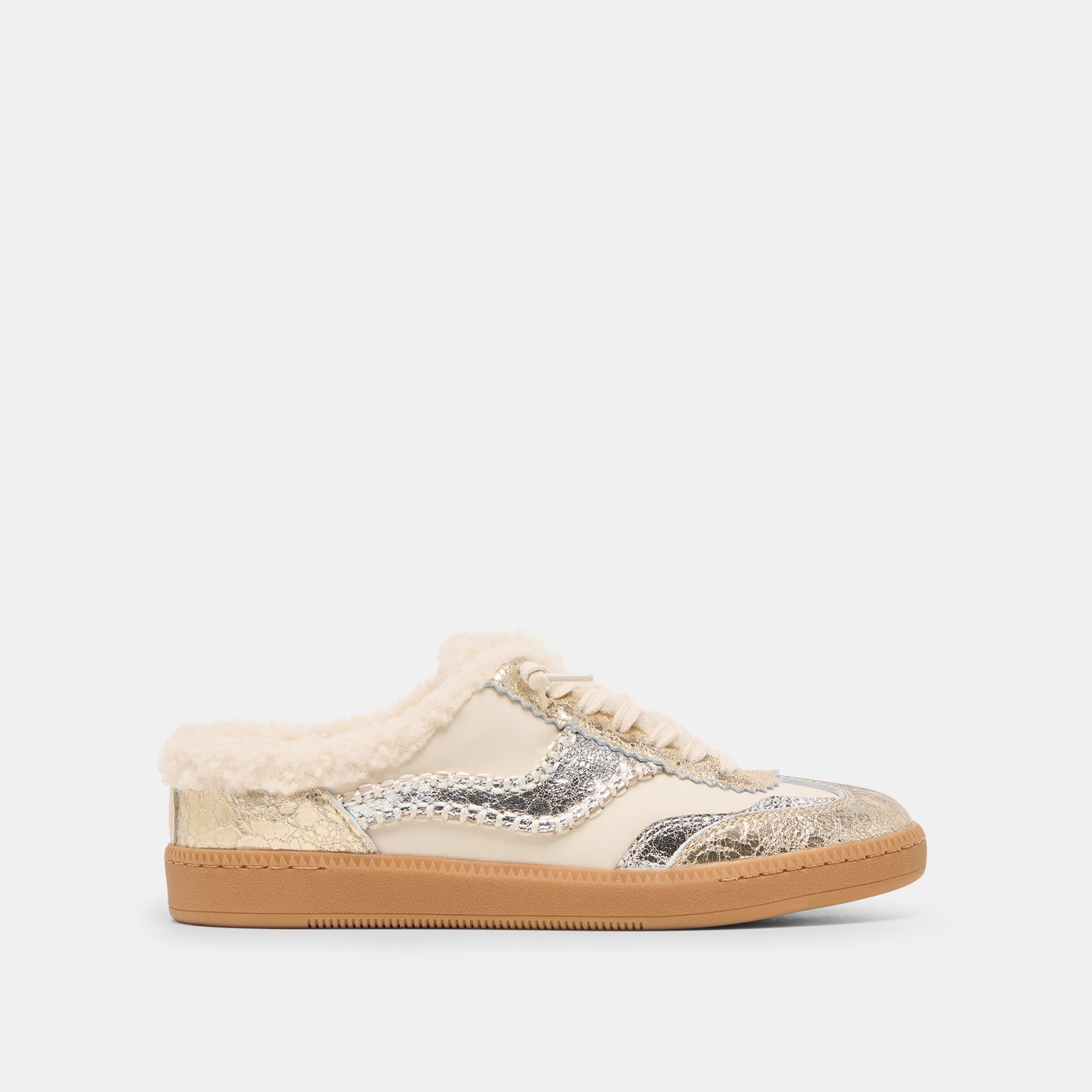 notice slide plush silver gold crackled leather 1