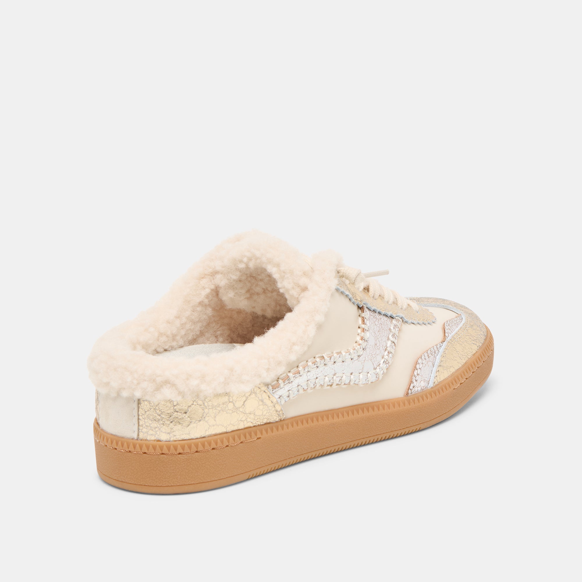 notice slide plush silver gold crackled leather 3