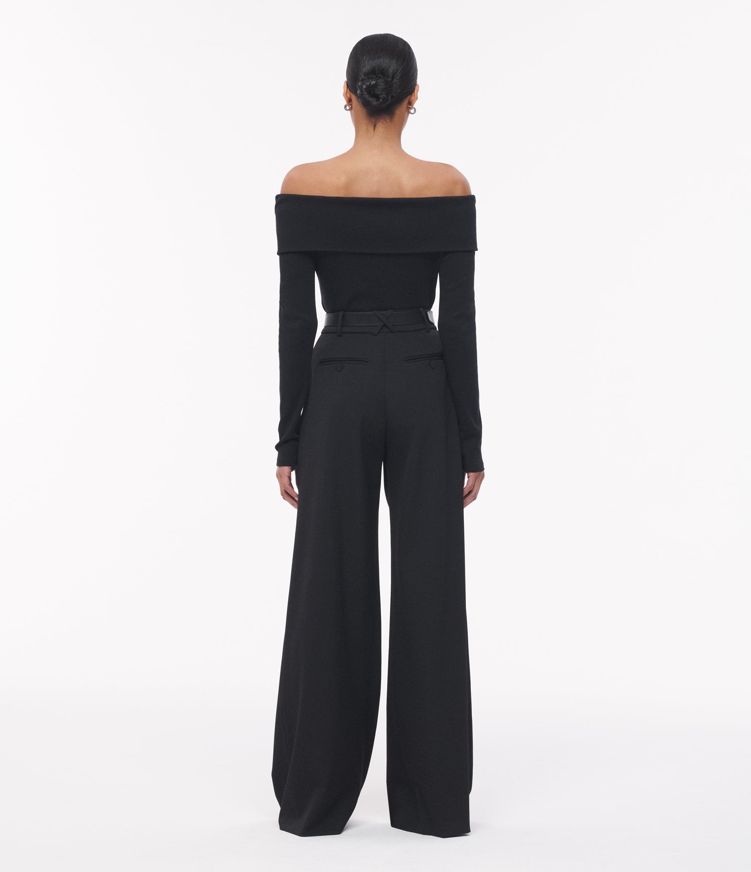 off the shoulder jersey top black 3