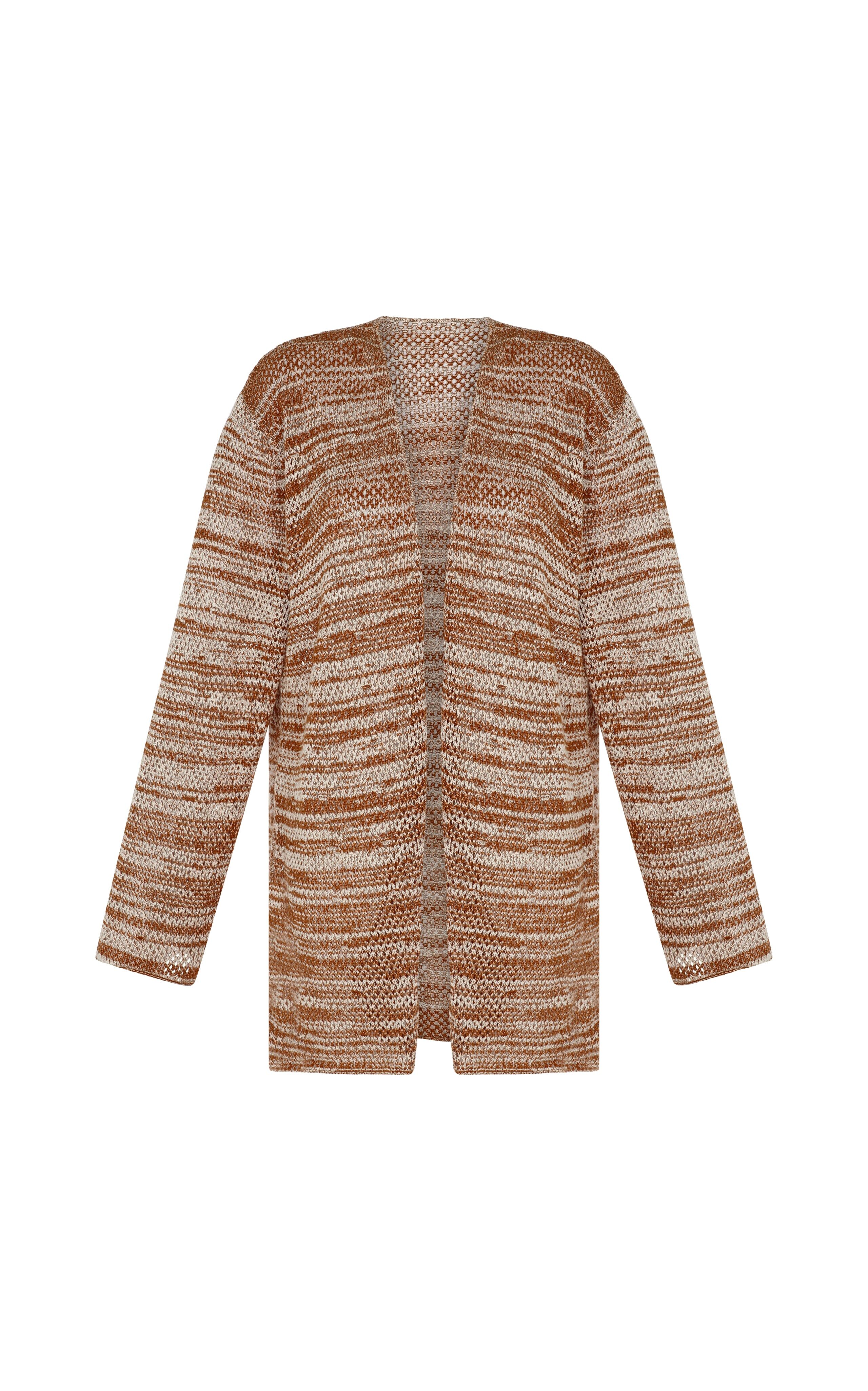 ofrenda light cardigan tobacco ivory 1