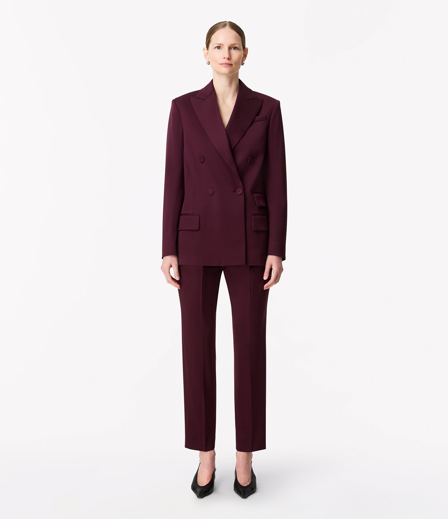 oversized double breasted jacket plum 1