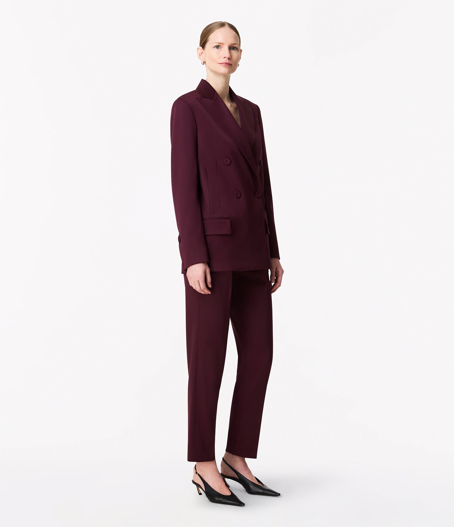 oversized double breasted jacket plum 2