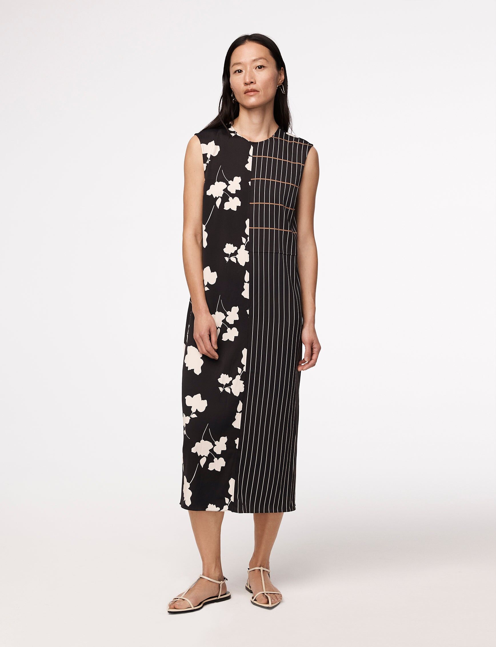 pinstripe floral sleeveless dress resale floral plaid 2