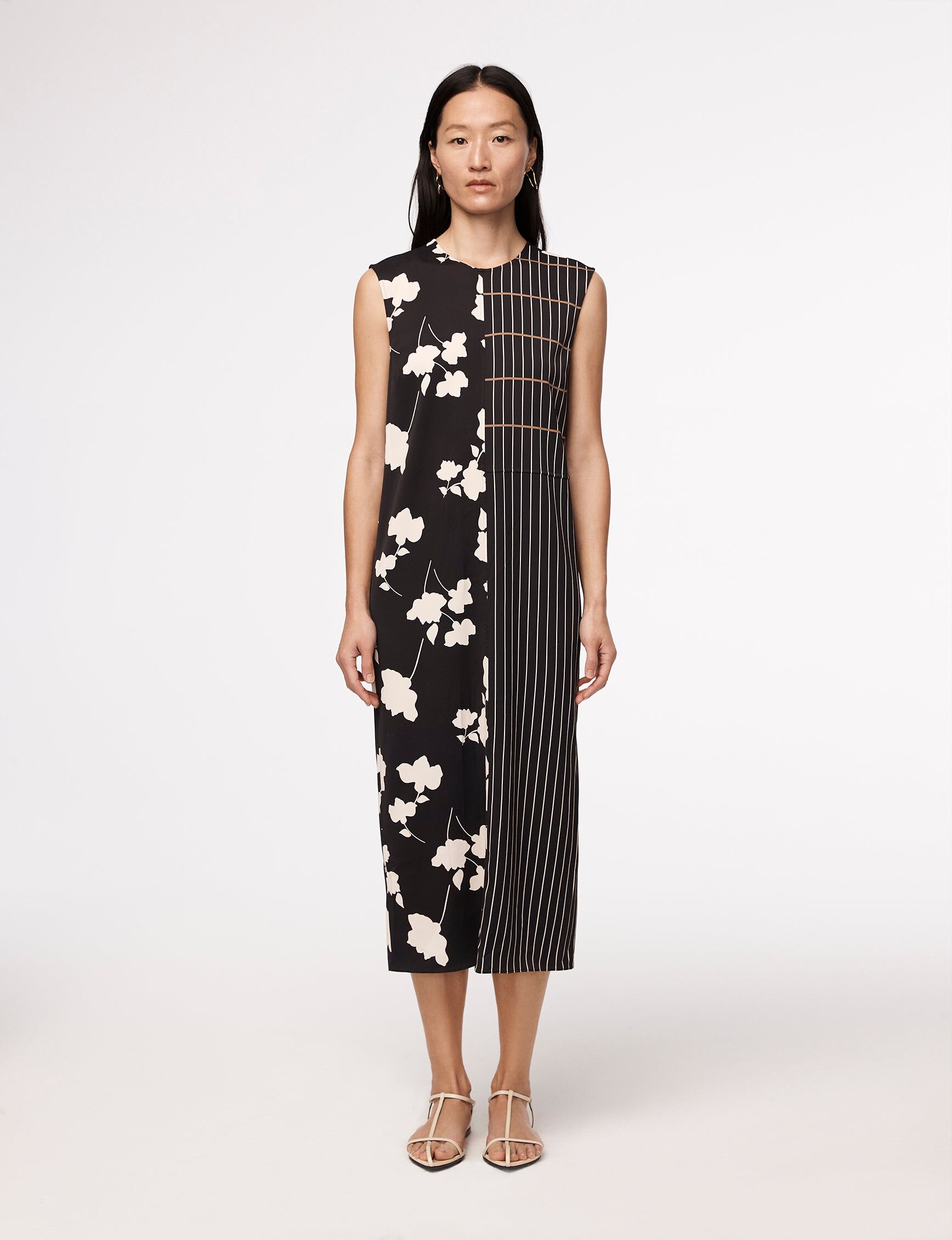 pinstripe floral sleeveless dress resale floral plaid 3