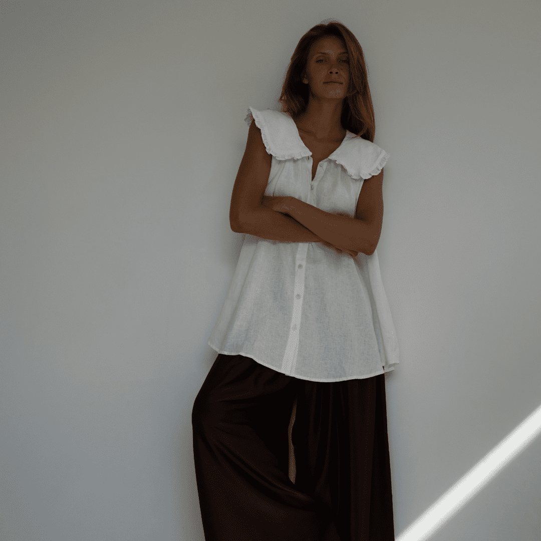 pre order anne white linen blouse 3