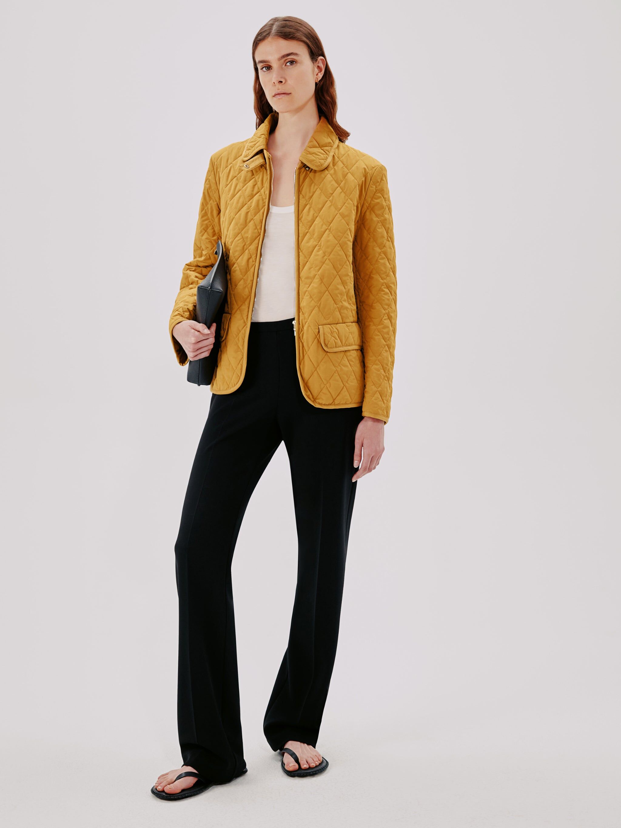quilted belted jacket goldenrod 2