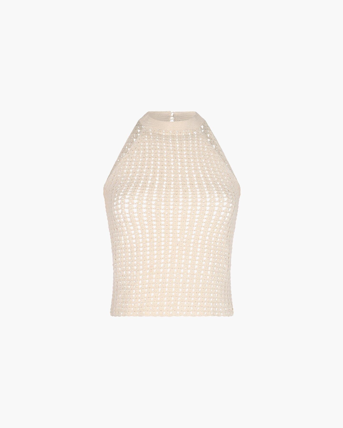 reflejo crochet halter top ivory 1
