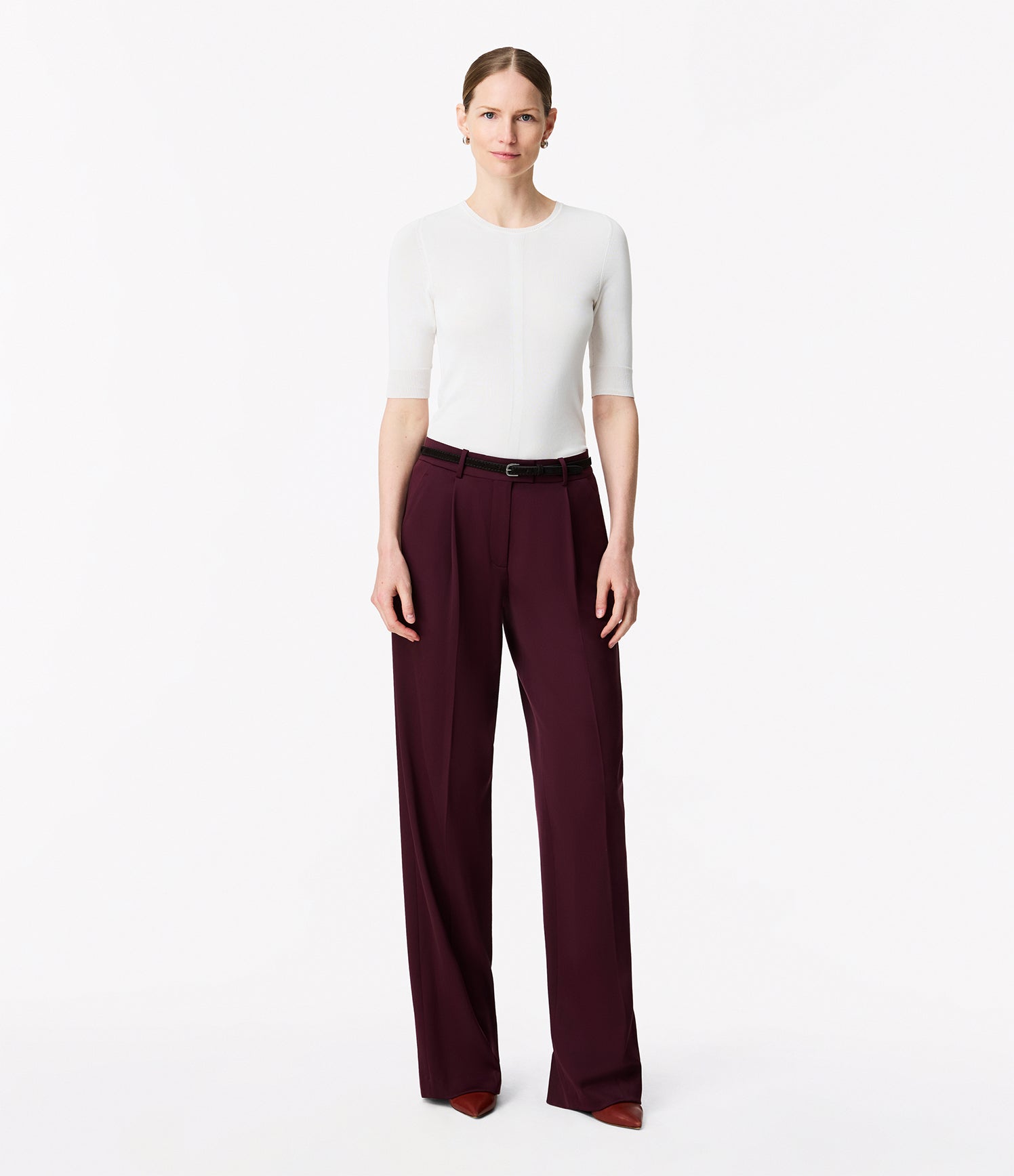 relaxed wide leg pant plum 1