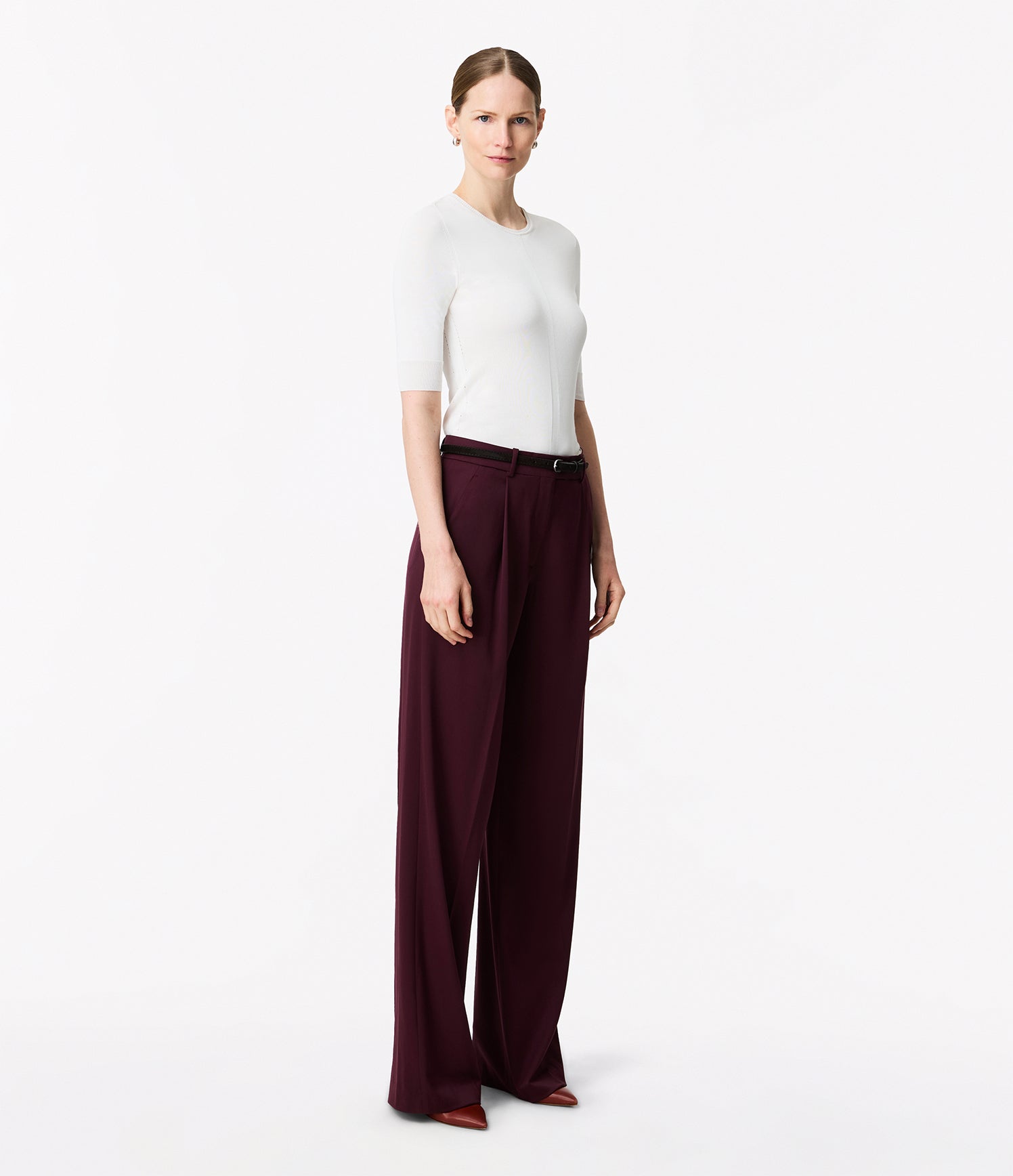 relaxed wide leg pant plum 3