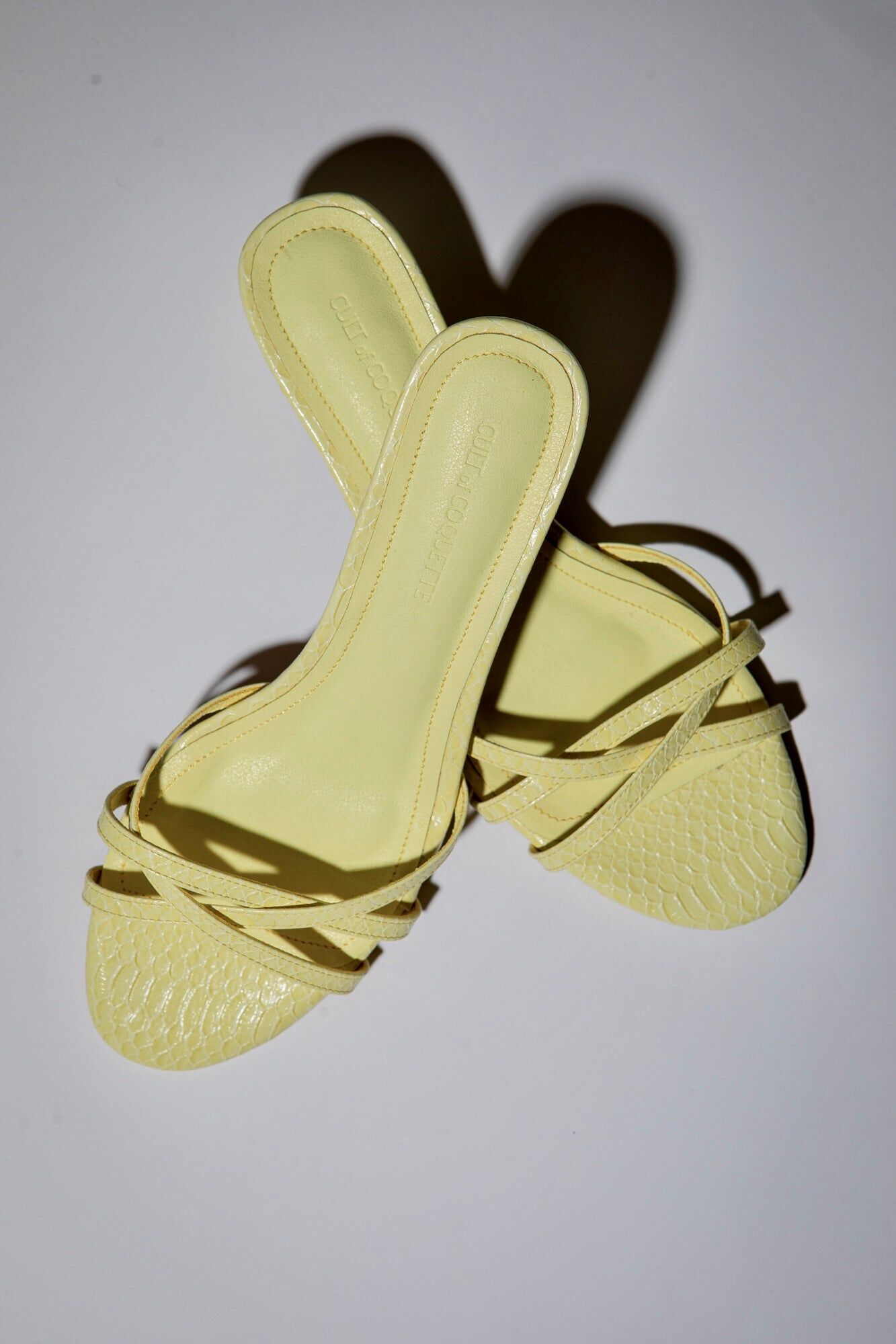 romy butter yellow reptile strappy kitten mules 40 mm 3