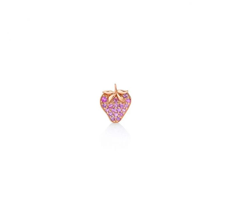 rose gold pink sapphire strawberry stud 3